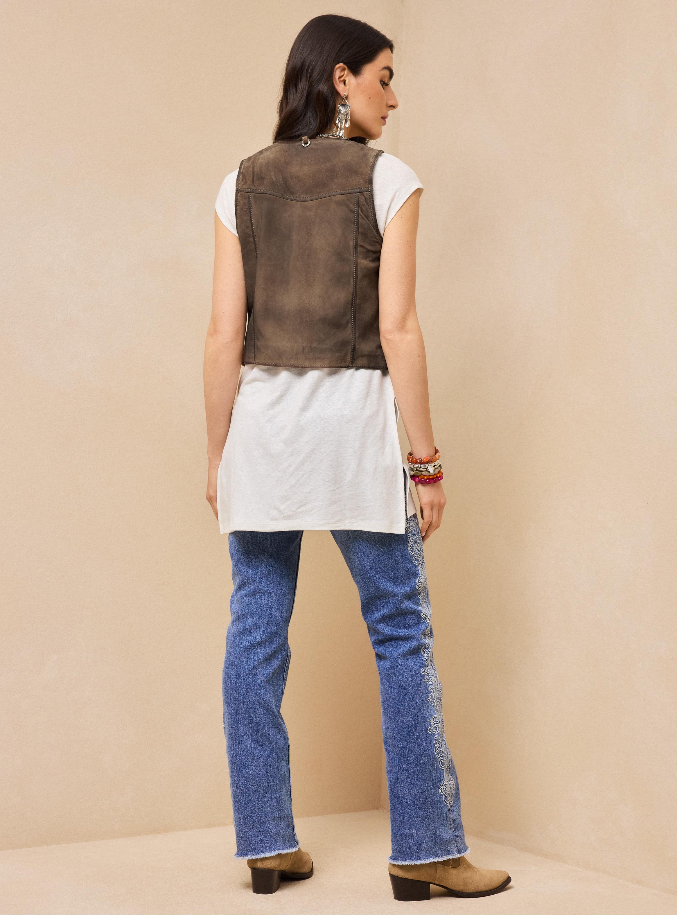 Blusa Gillet  de Gamuza-5