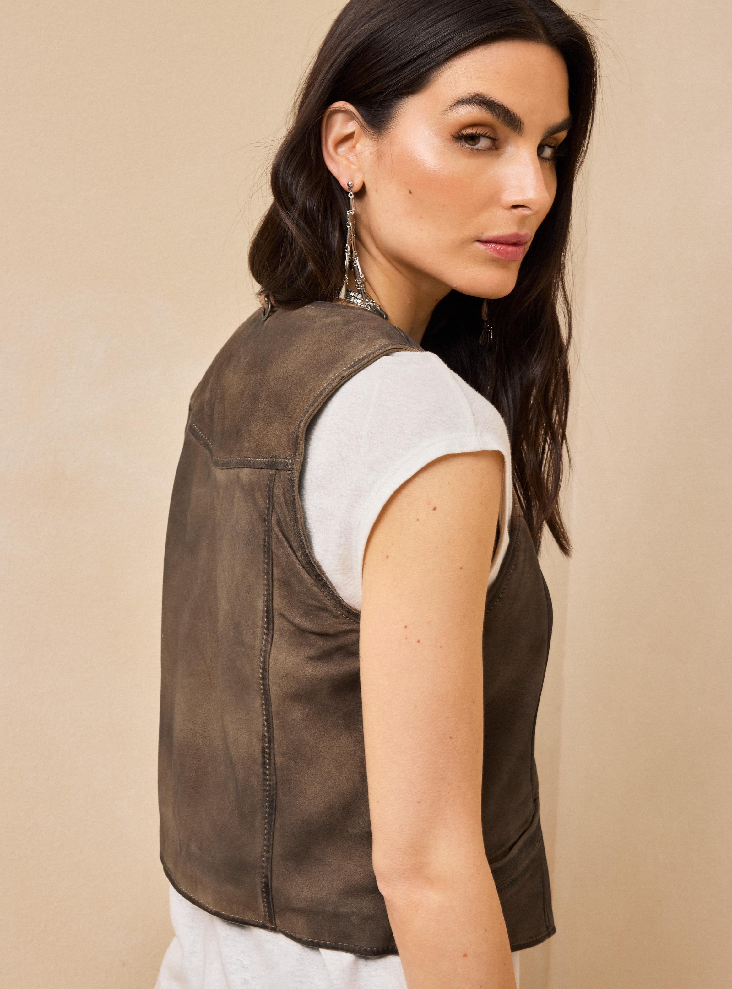 Blusa Gillet  de Gamuza-3