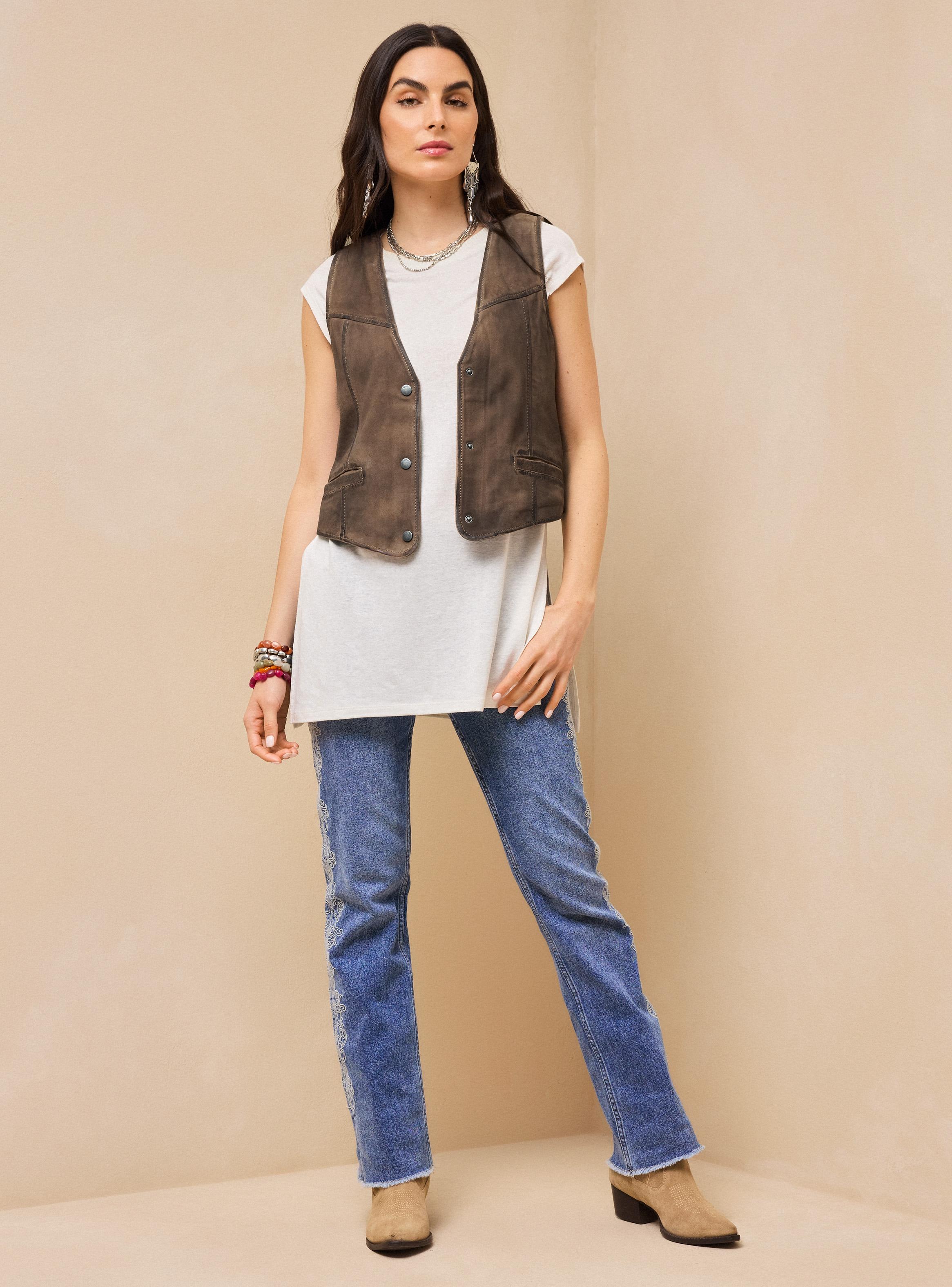 Blusa Gillet  de Gamuza-4