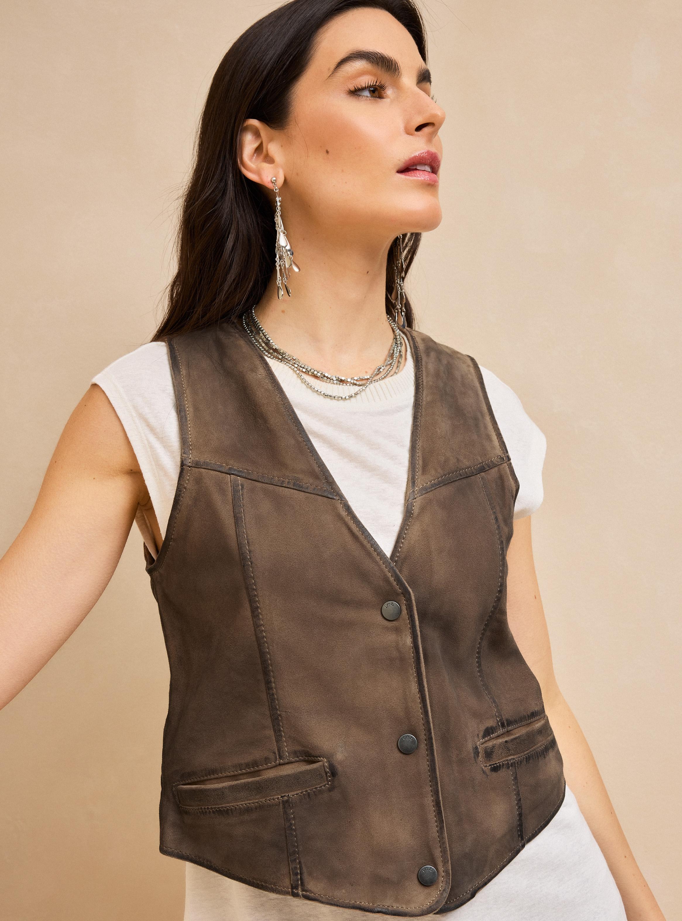 Blusa Gillet  de Gamuza-2