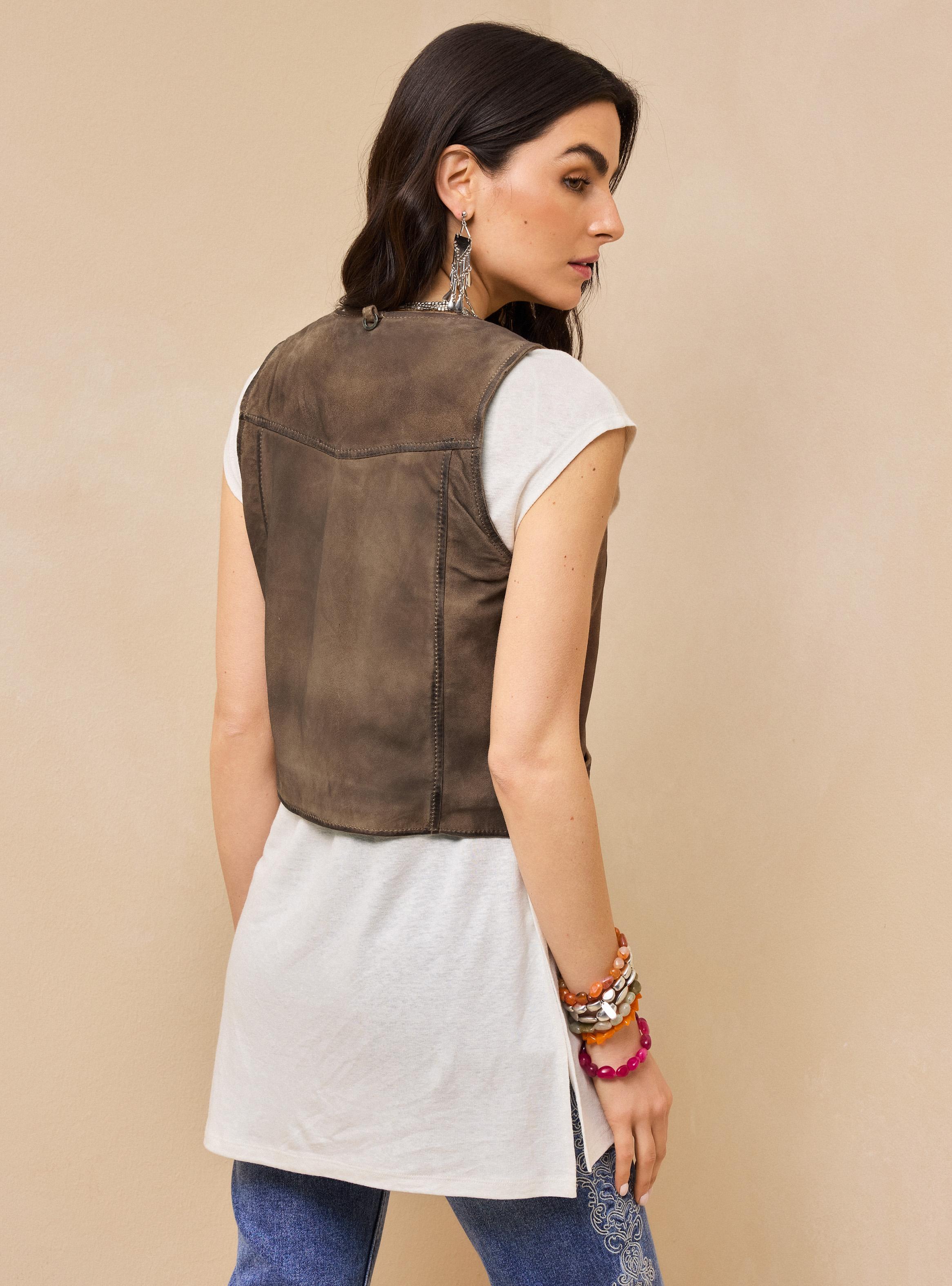 Blusa Gillet  de Gamuza-1