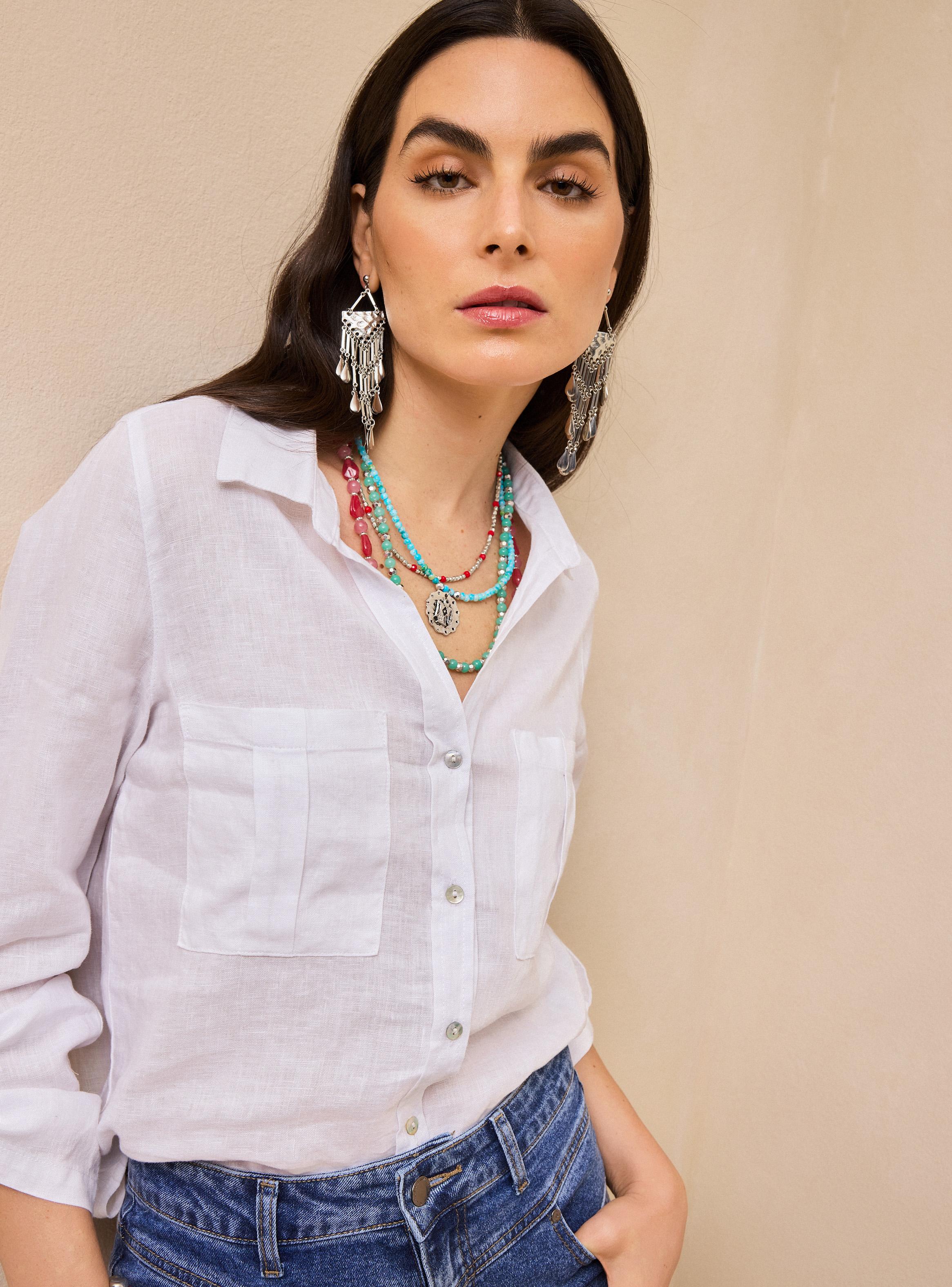 Blusa Estilo Básico con Manga Ajustable-2