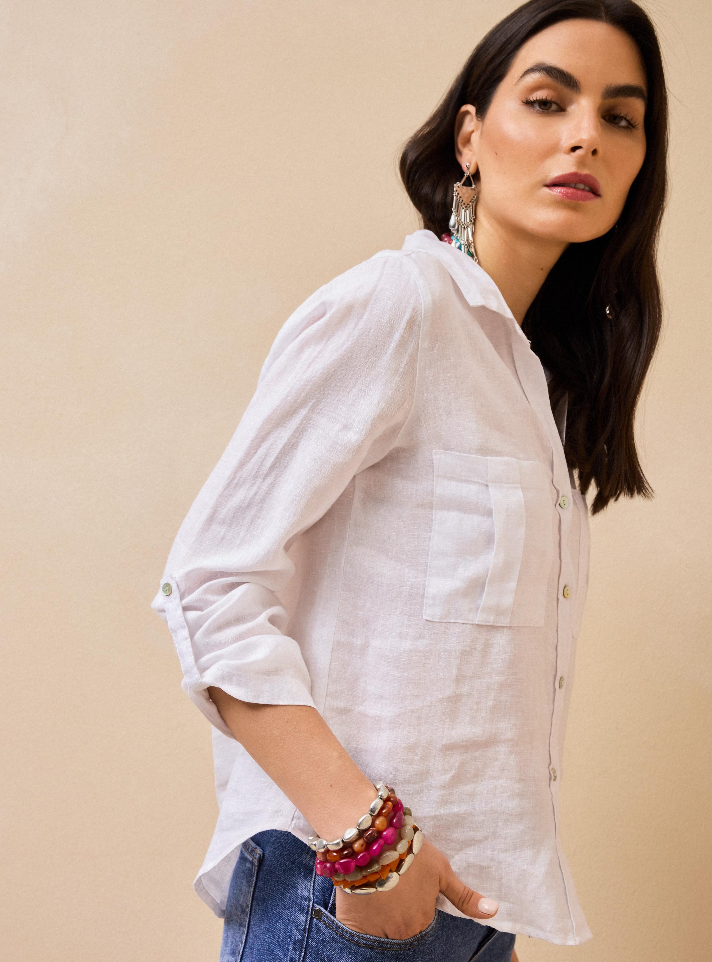 Blusa Estilo Básico con Manga Ajustable-3