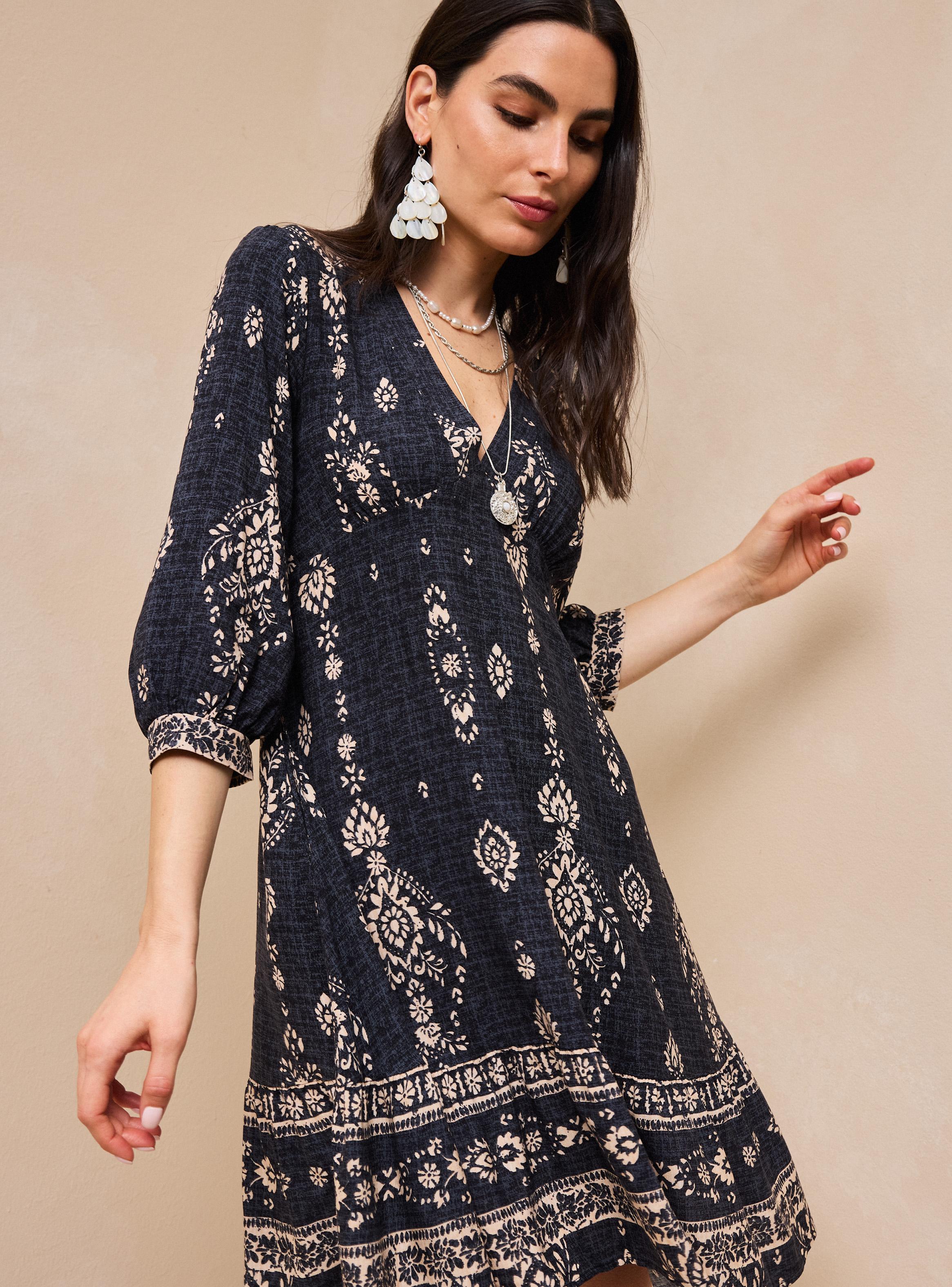Vestido Estampado y Corte Bajo Busto-2