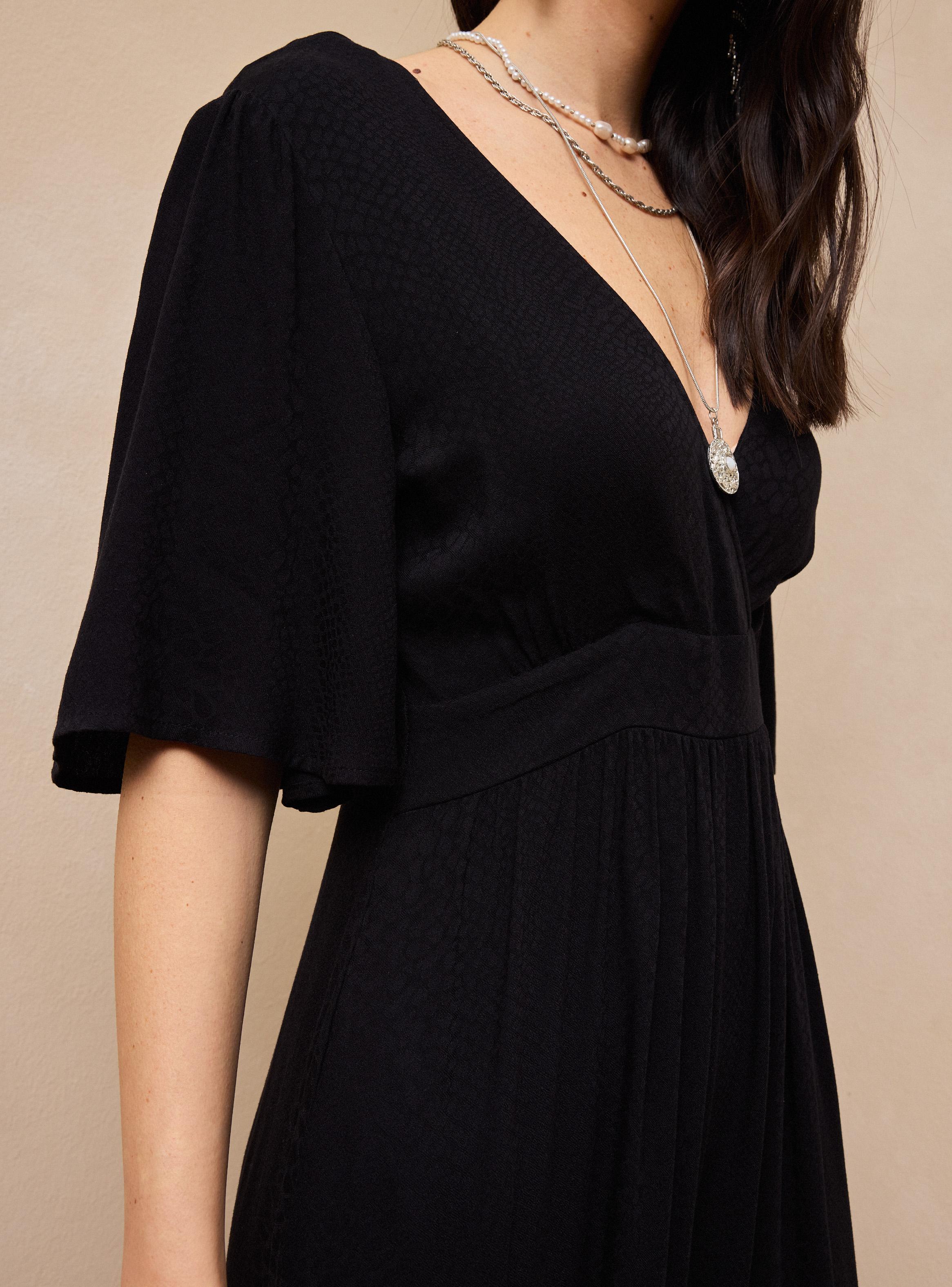 Vestido Tela con Jacquard al Tono-3