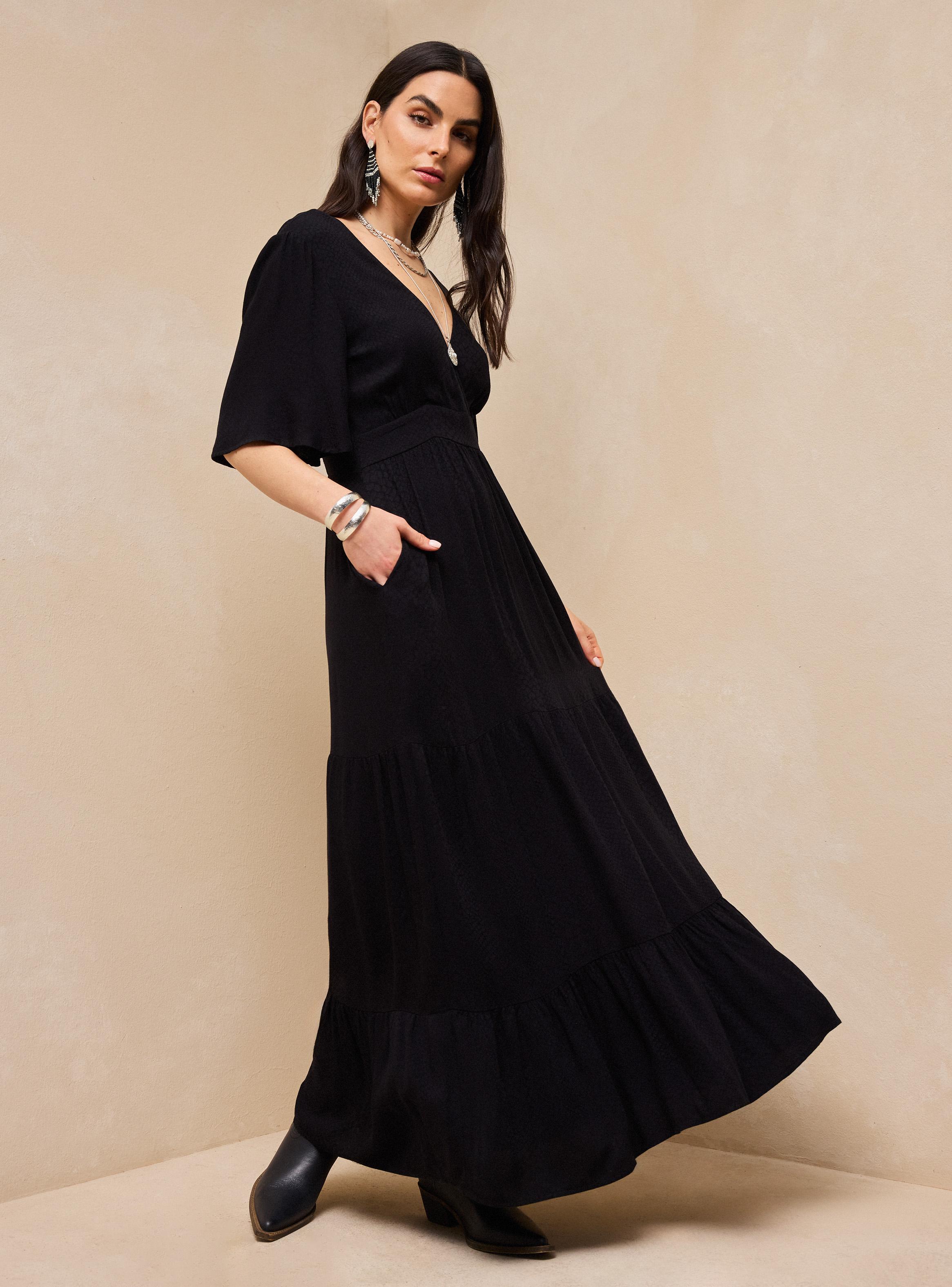 Vestido Tela con Jacquard al Tono-4