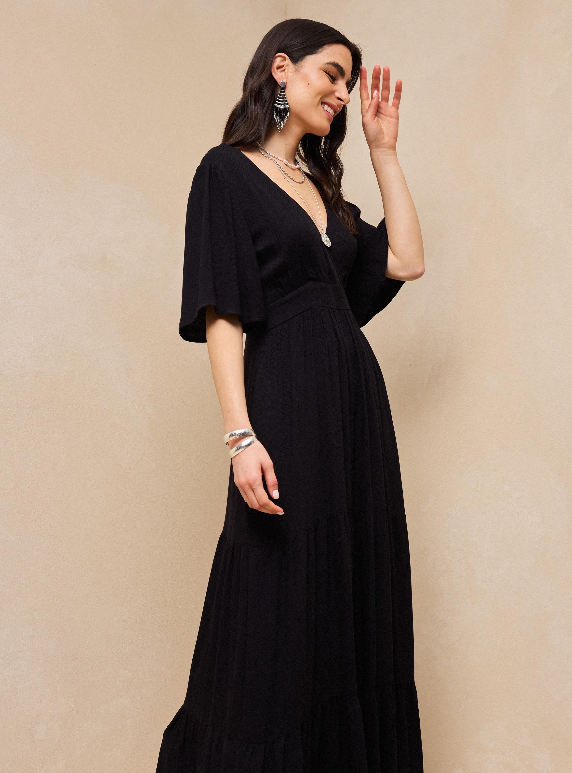 Vestido Tela con Jacquard al Tono-2