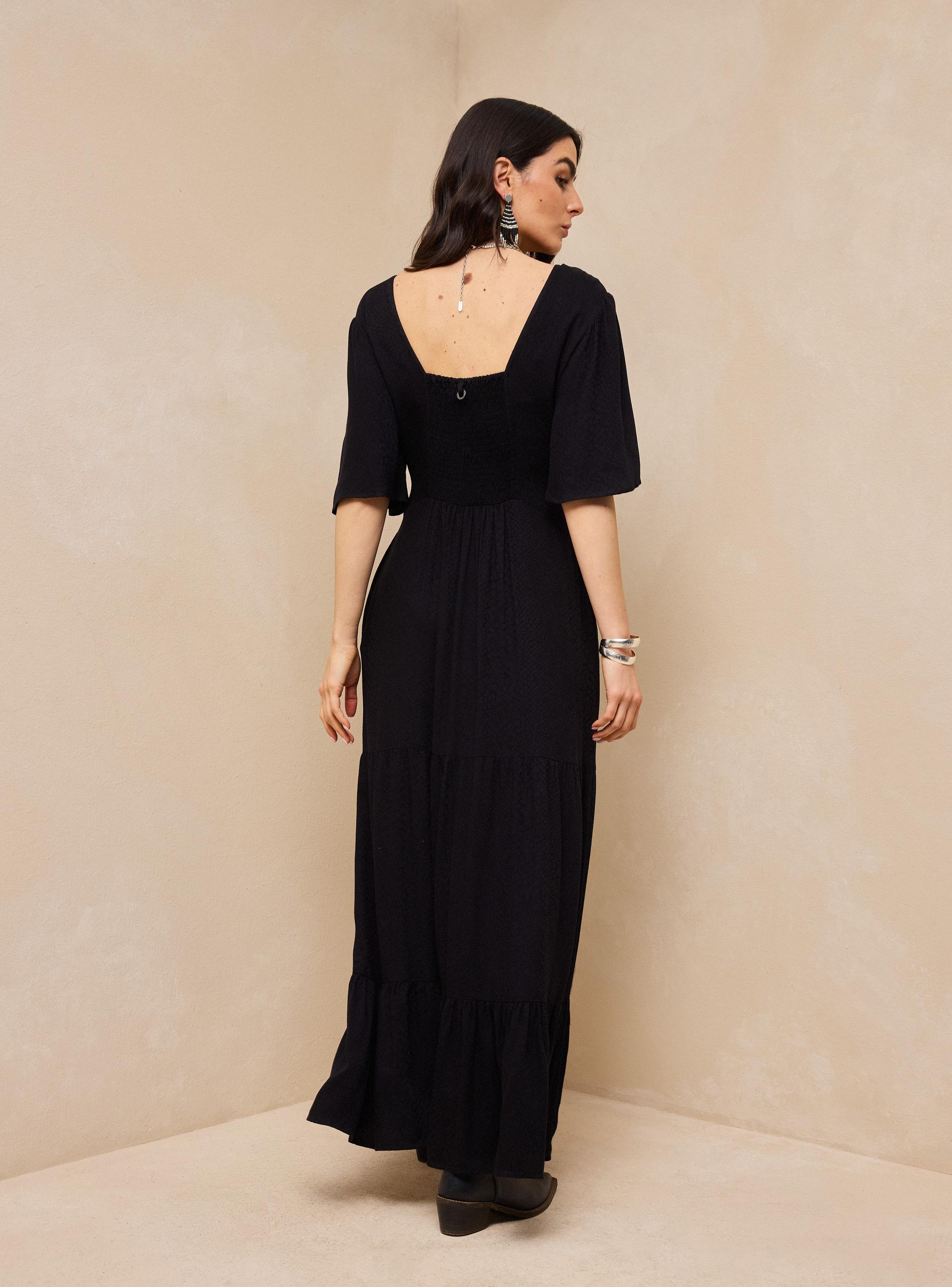 Vestido Tela con Jacquard al Tono-5