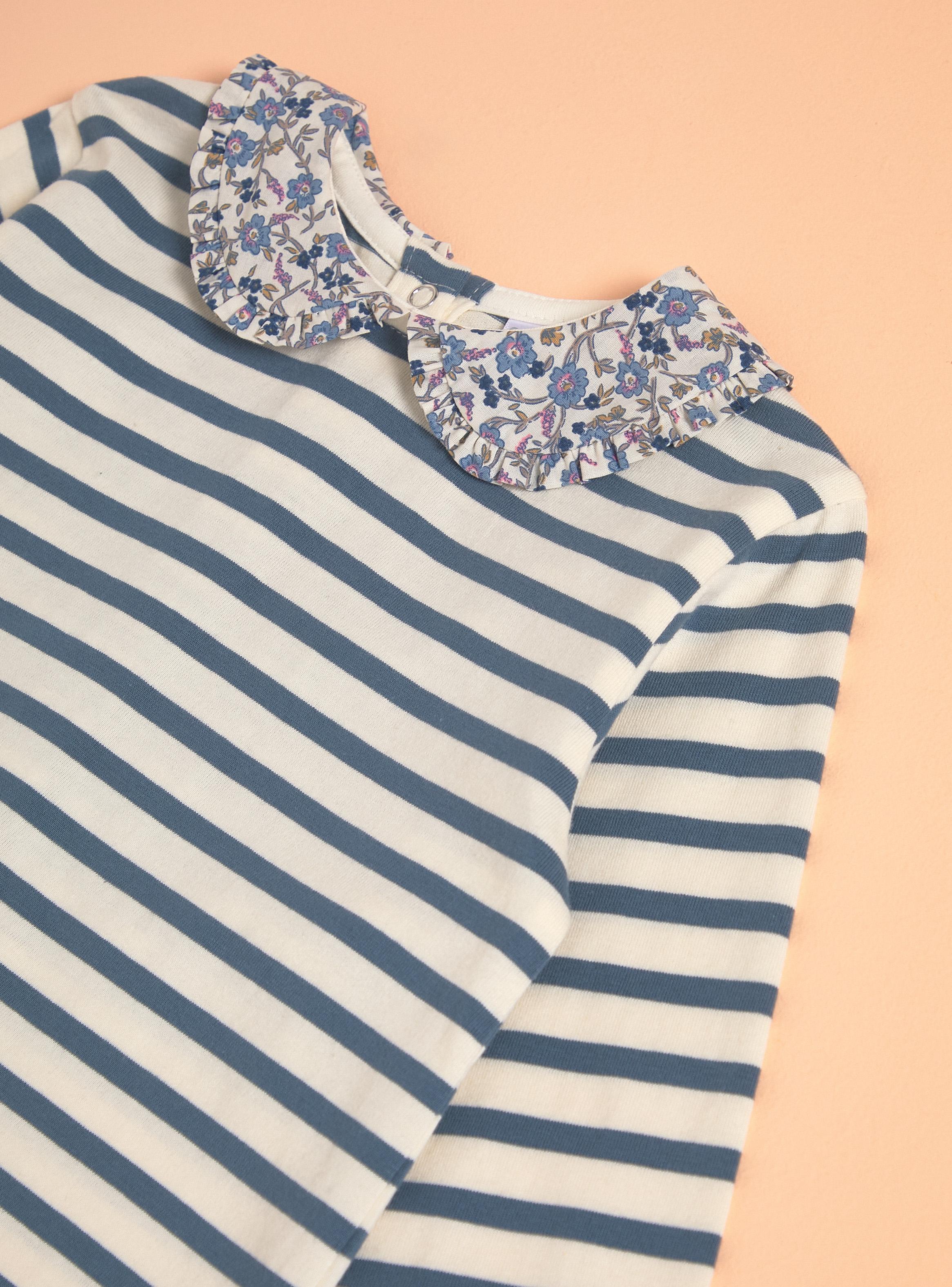 Polera Rayas Cuello Bobo Estampado Niña-2