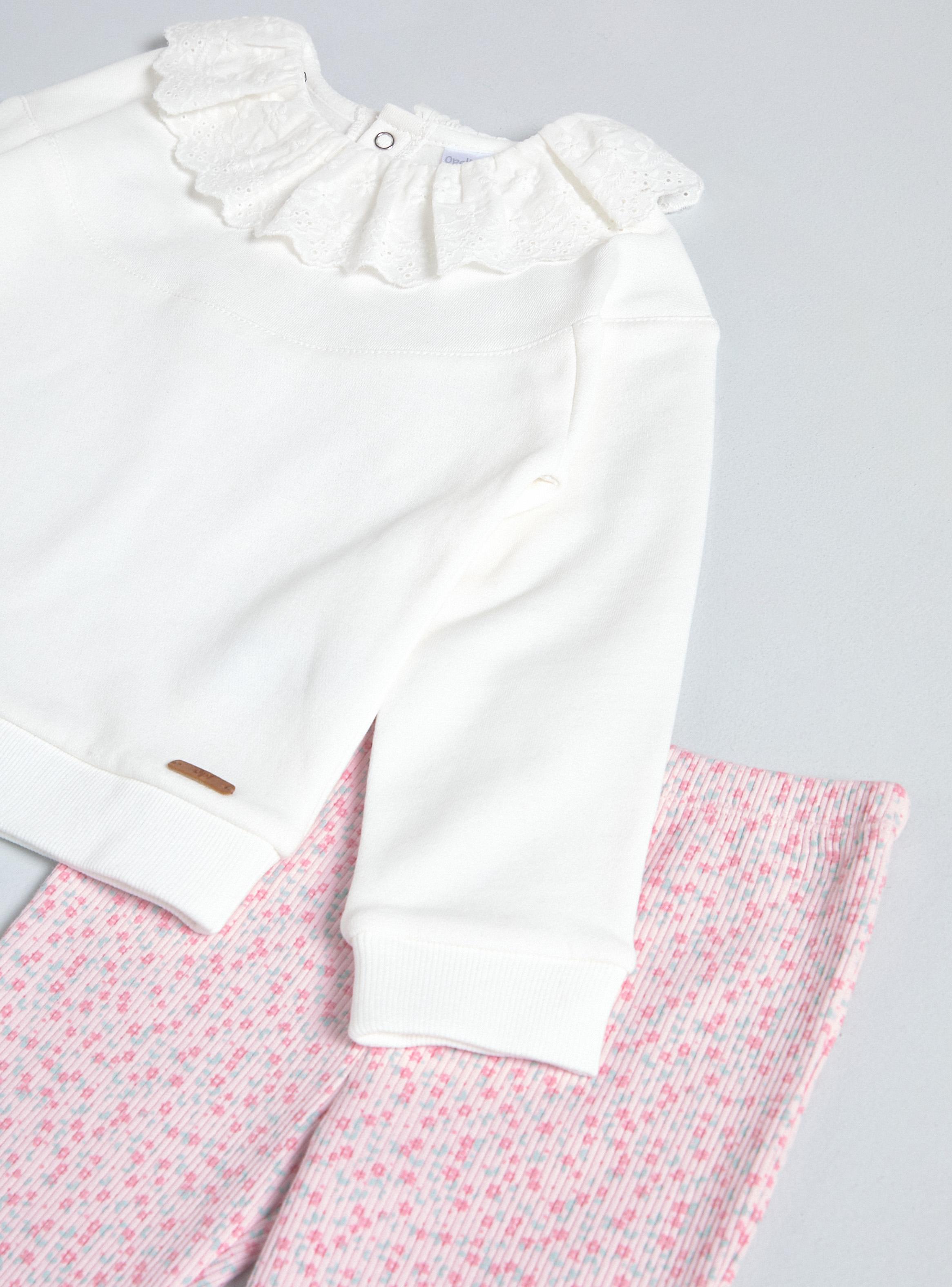 Conjunto Polerón Cuello Vuelos y Calza Flare Niña-2