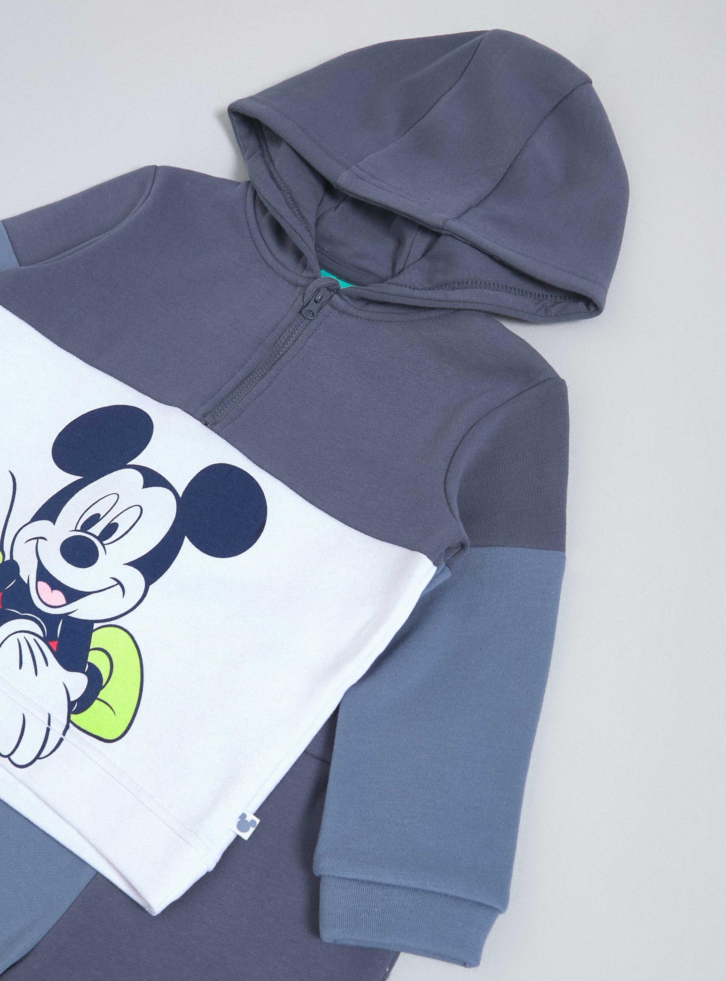 Conjunto Polerón Block Color con Capucha y Cierre Mickey-2