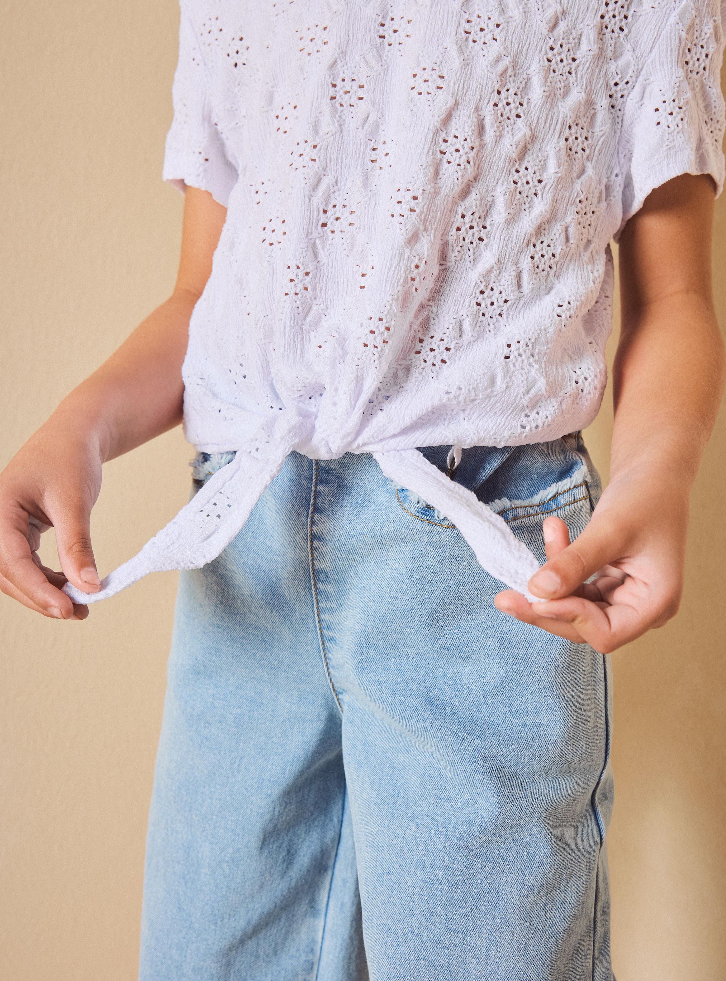 Polera  Efecto Broderie con Nudo-4