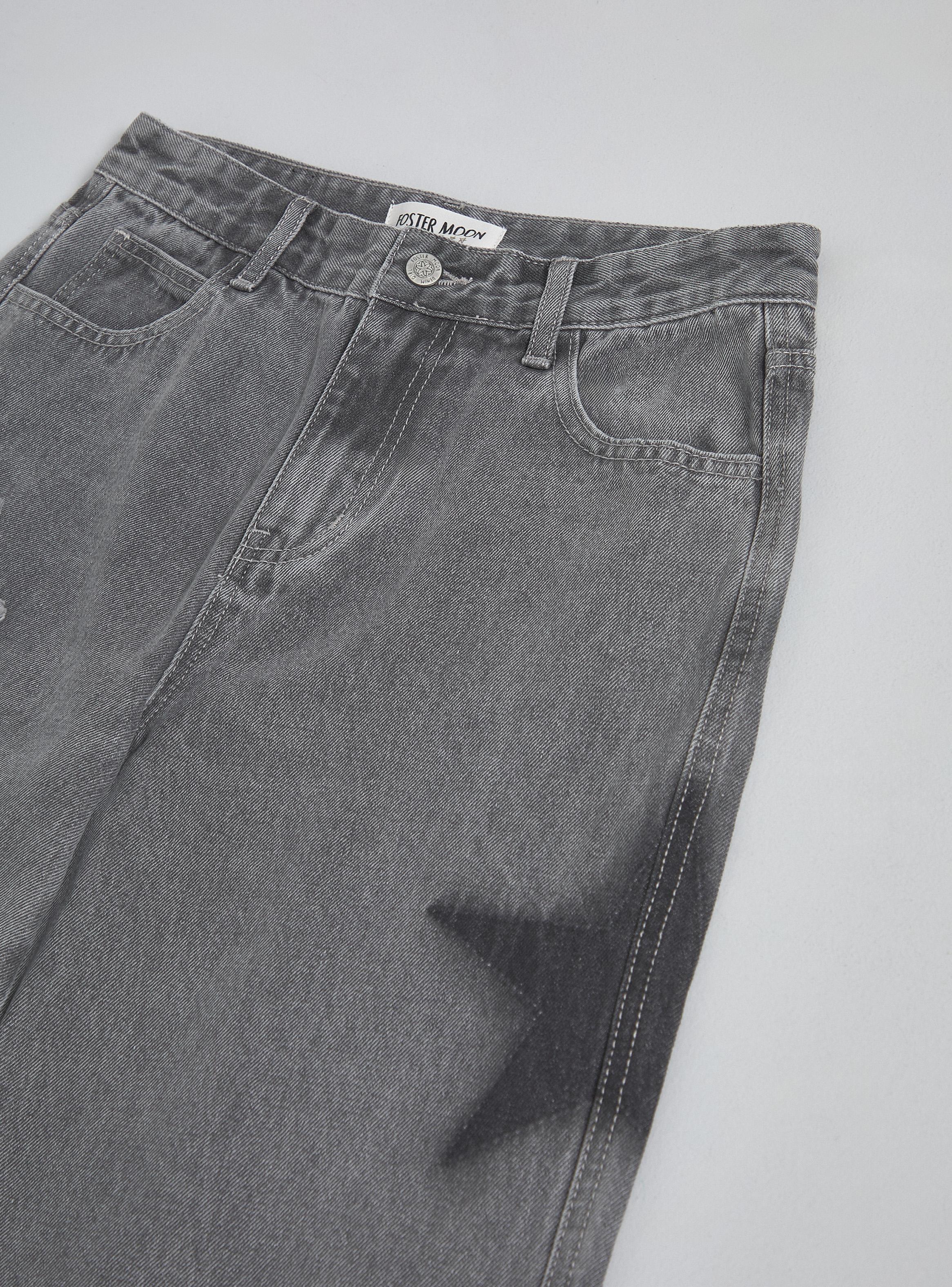 Jeans Aplicación Parche Estrella y Print-2