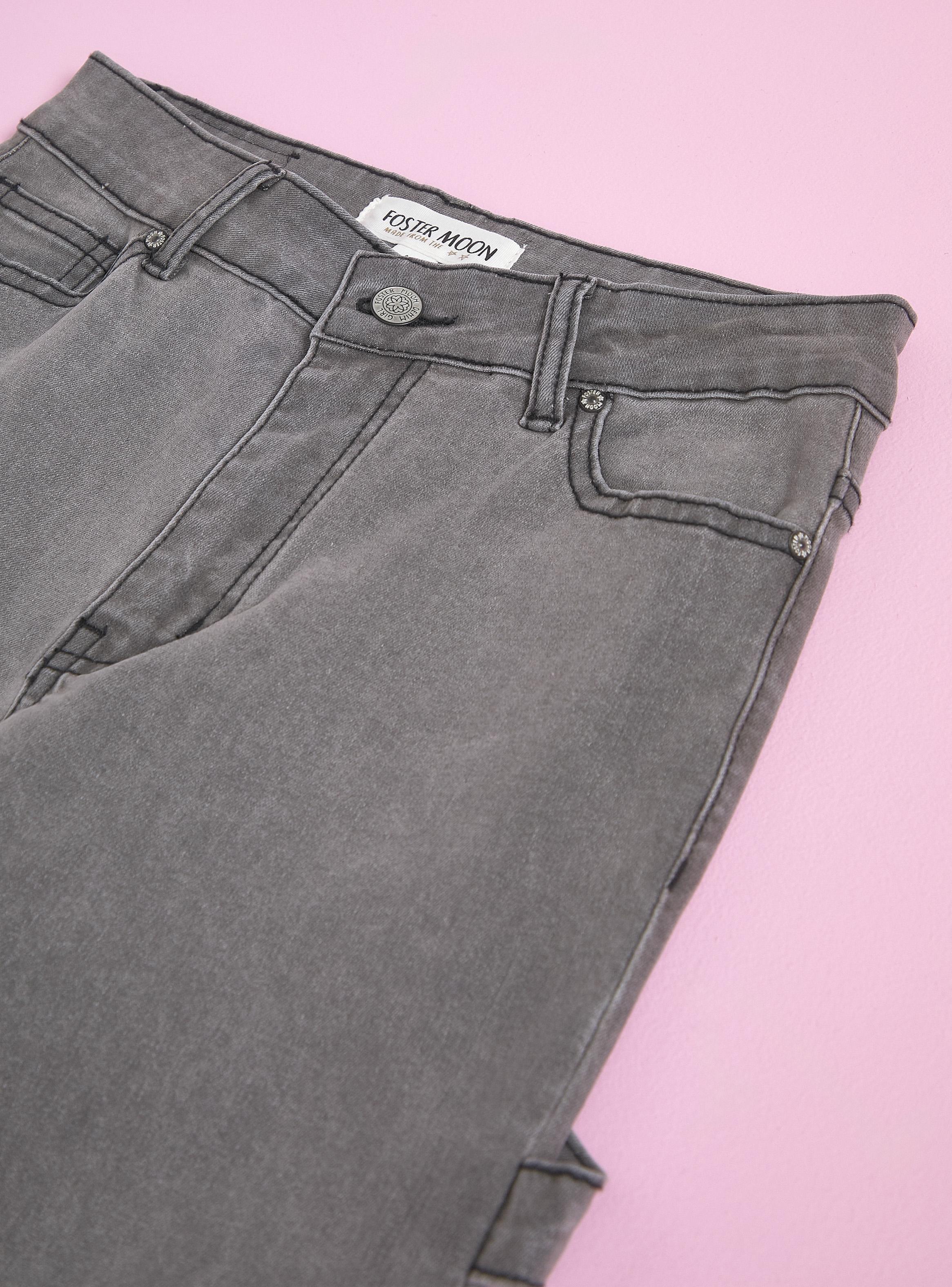 Jeans Carpintero Parche Estrella en Bolsillo Trasero-2