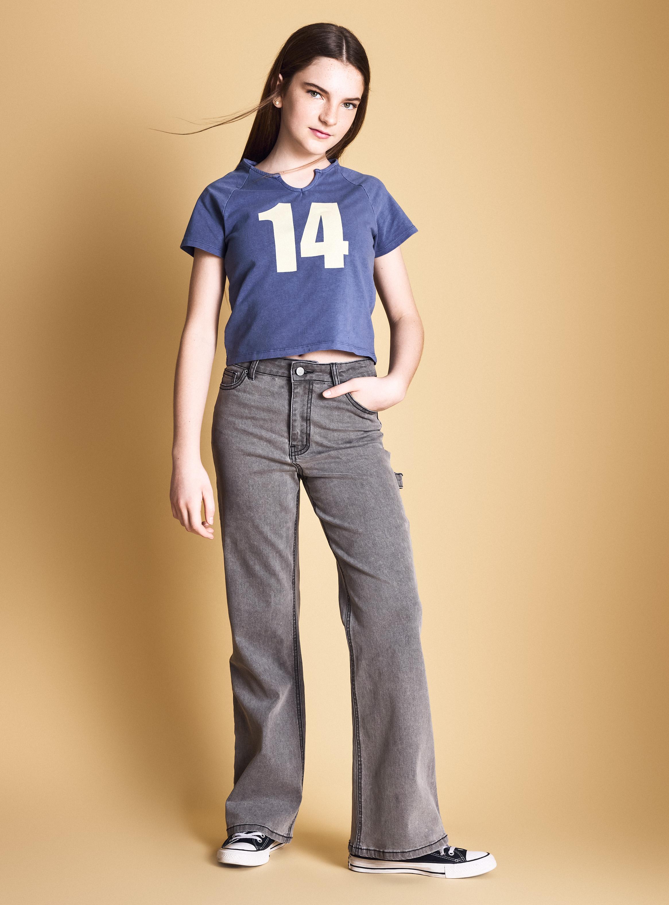 Jeans Carpintero Parche Estrella en Bolsillo Trasero-3