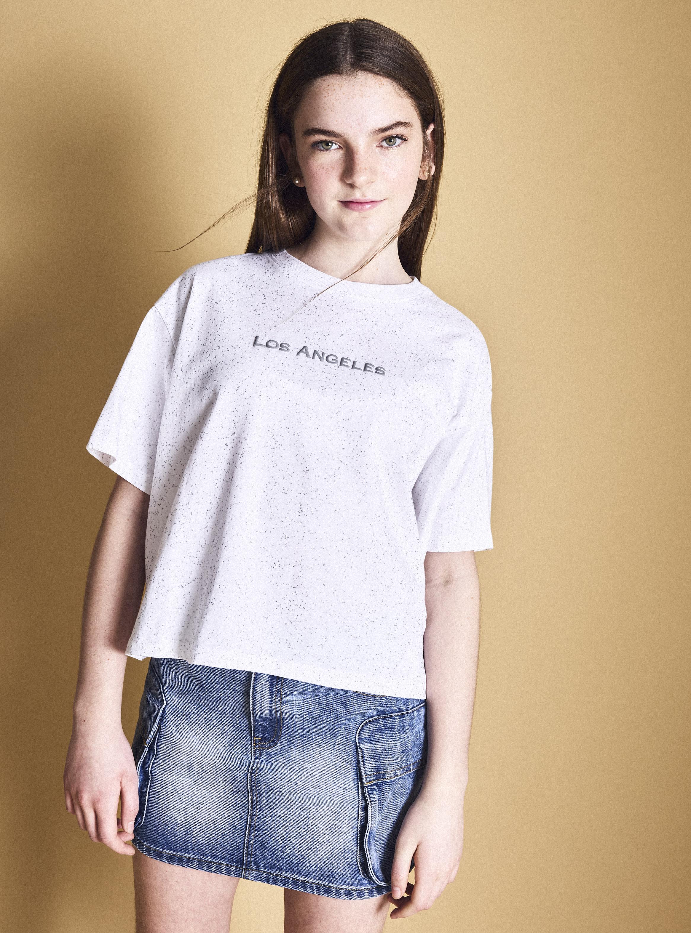 Polera Glitter y Focal Print-4