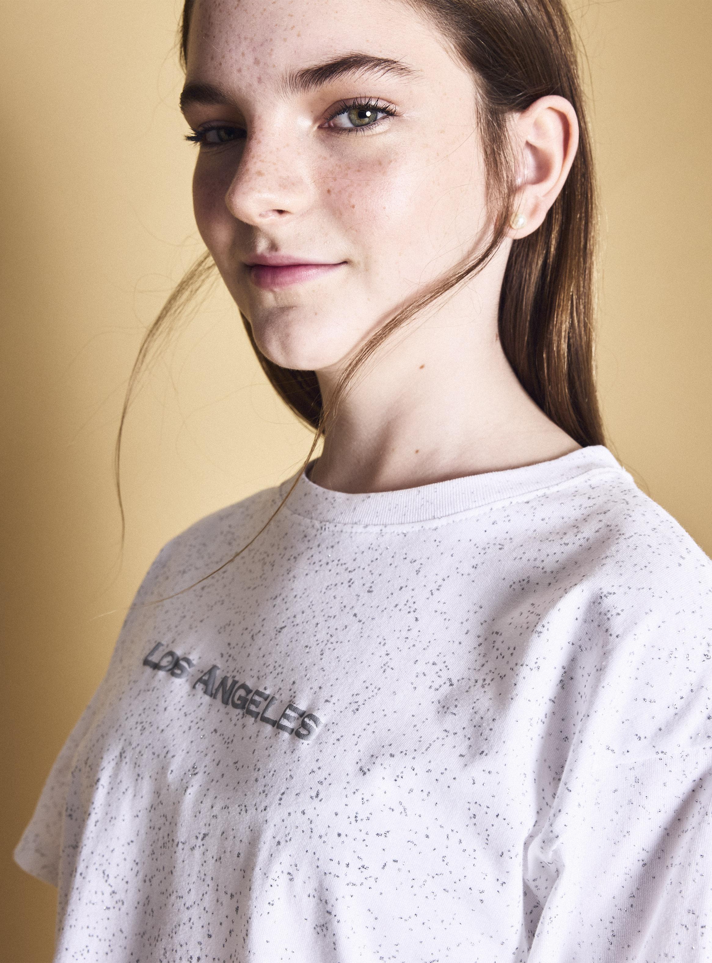 Polera Glitter y Focal Print-3