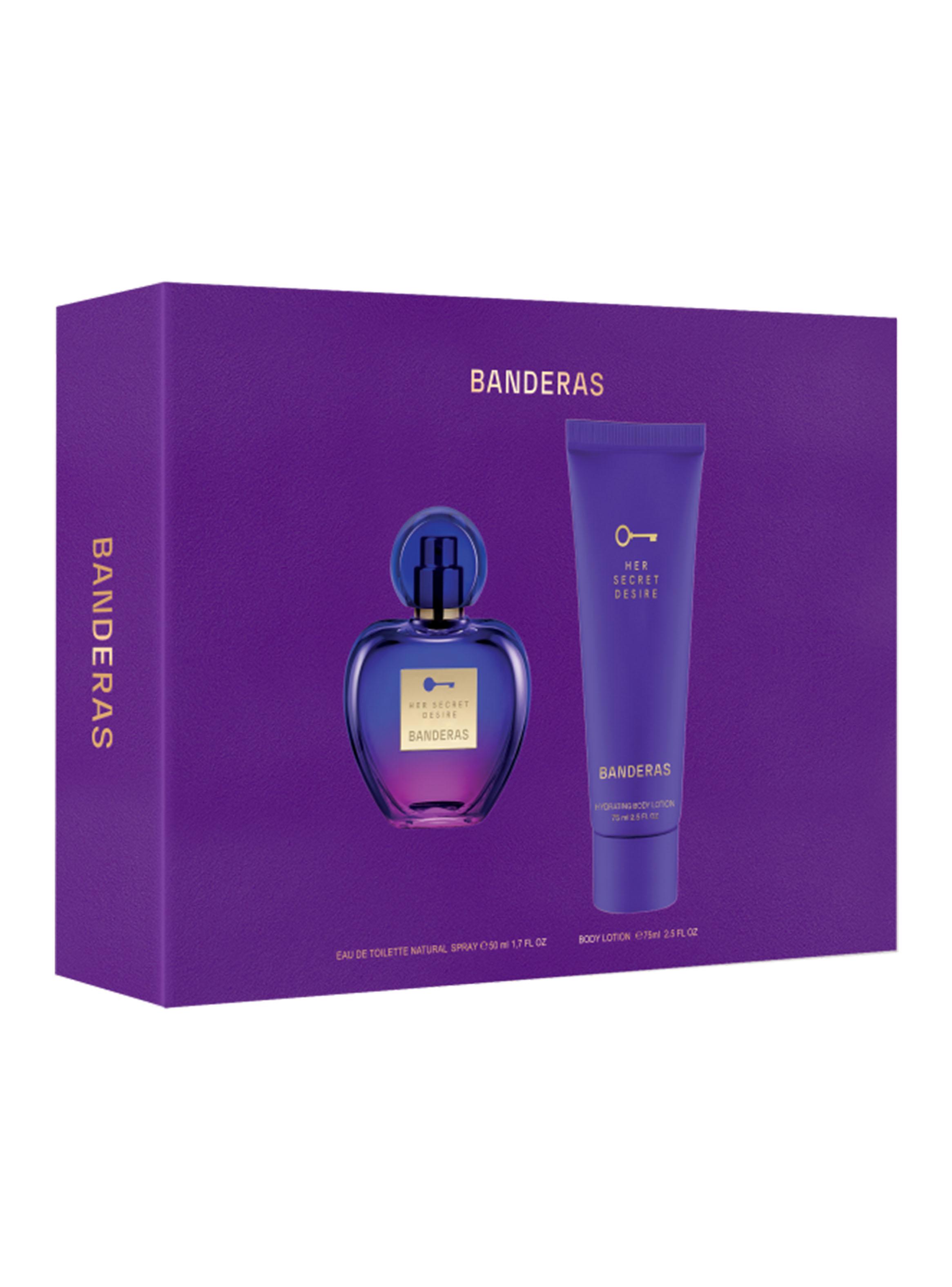 Set Perfume Her Secret Desire Banderas EDT Mujer 50 ml + Loción Corporal Hidratante 75 ml-2