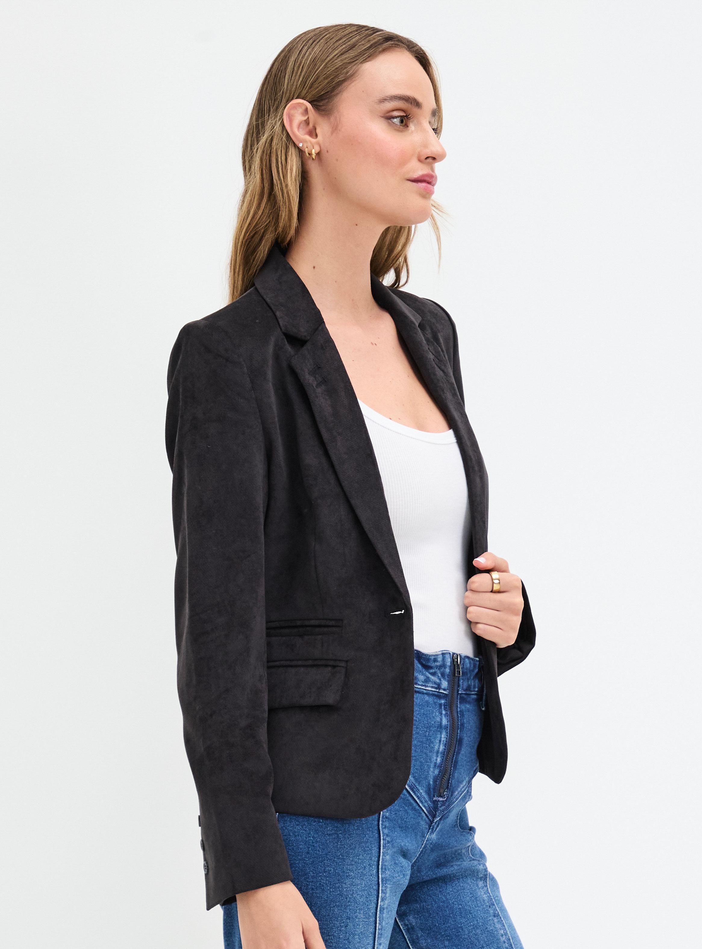 Blazer Liso de Manga Larga con Botón-2