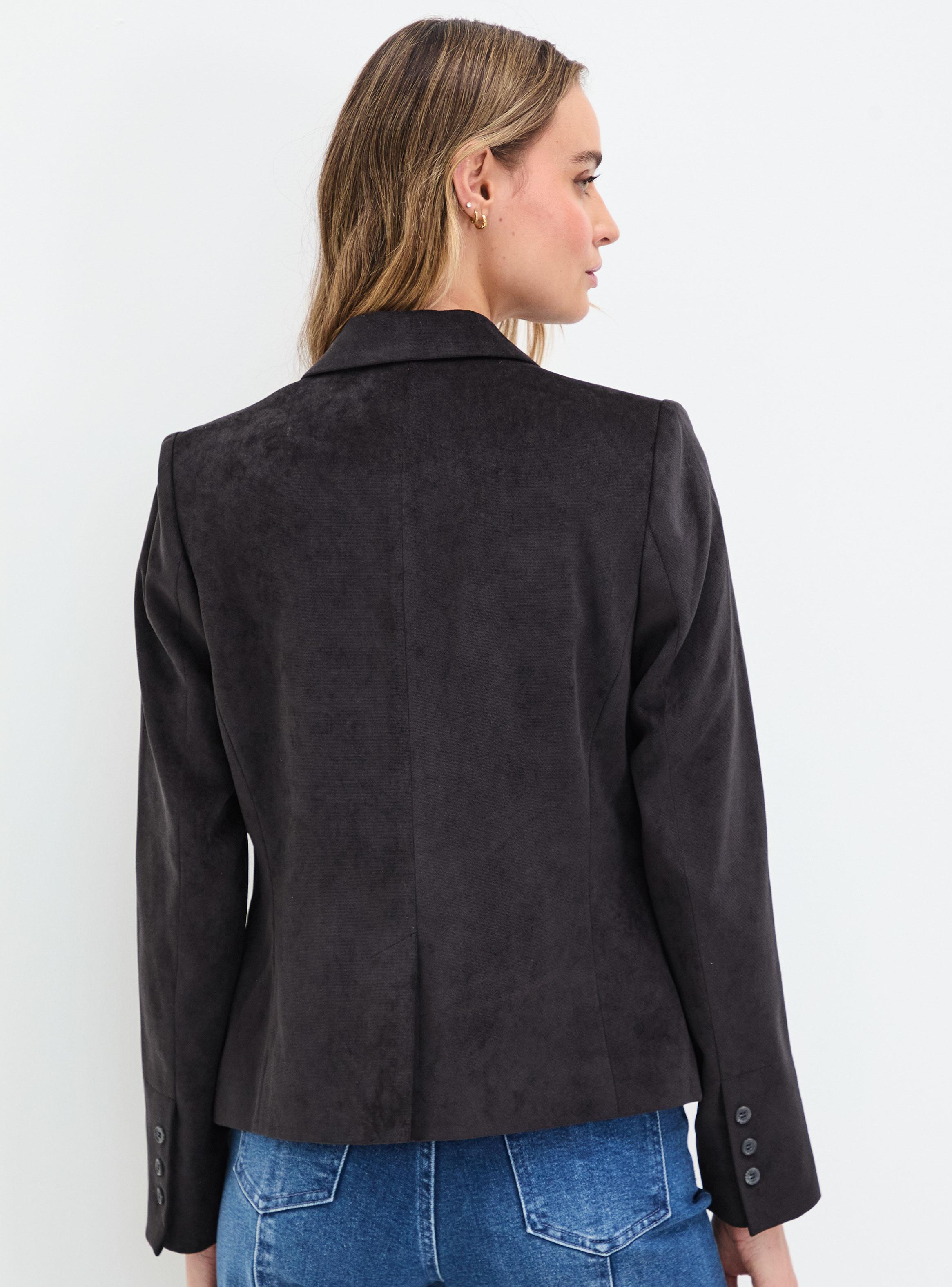 Blazer Liso de Manga Larga con Botón-1