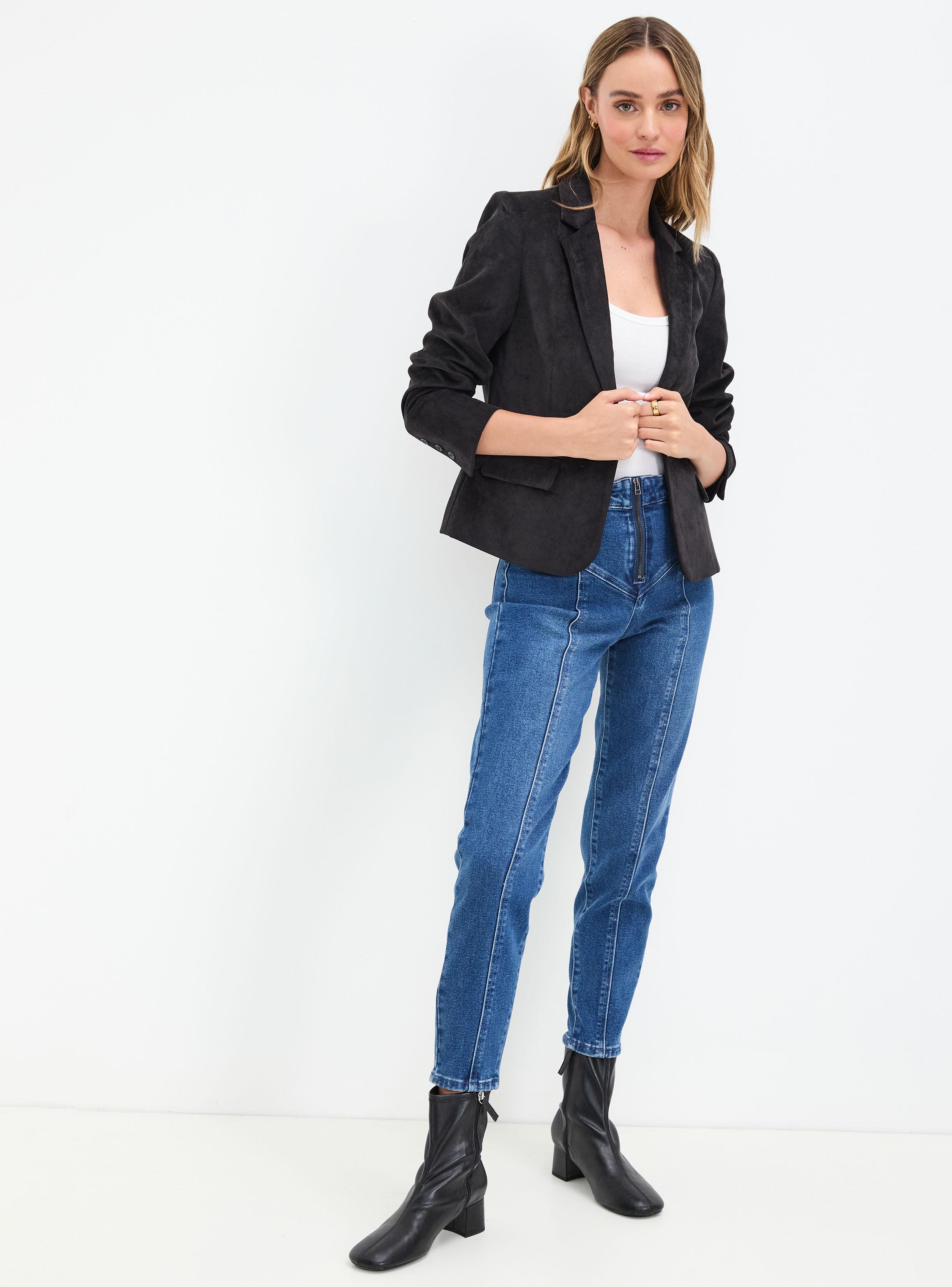 Blazer Liso de Manga Larga con Botón-4