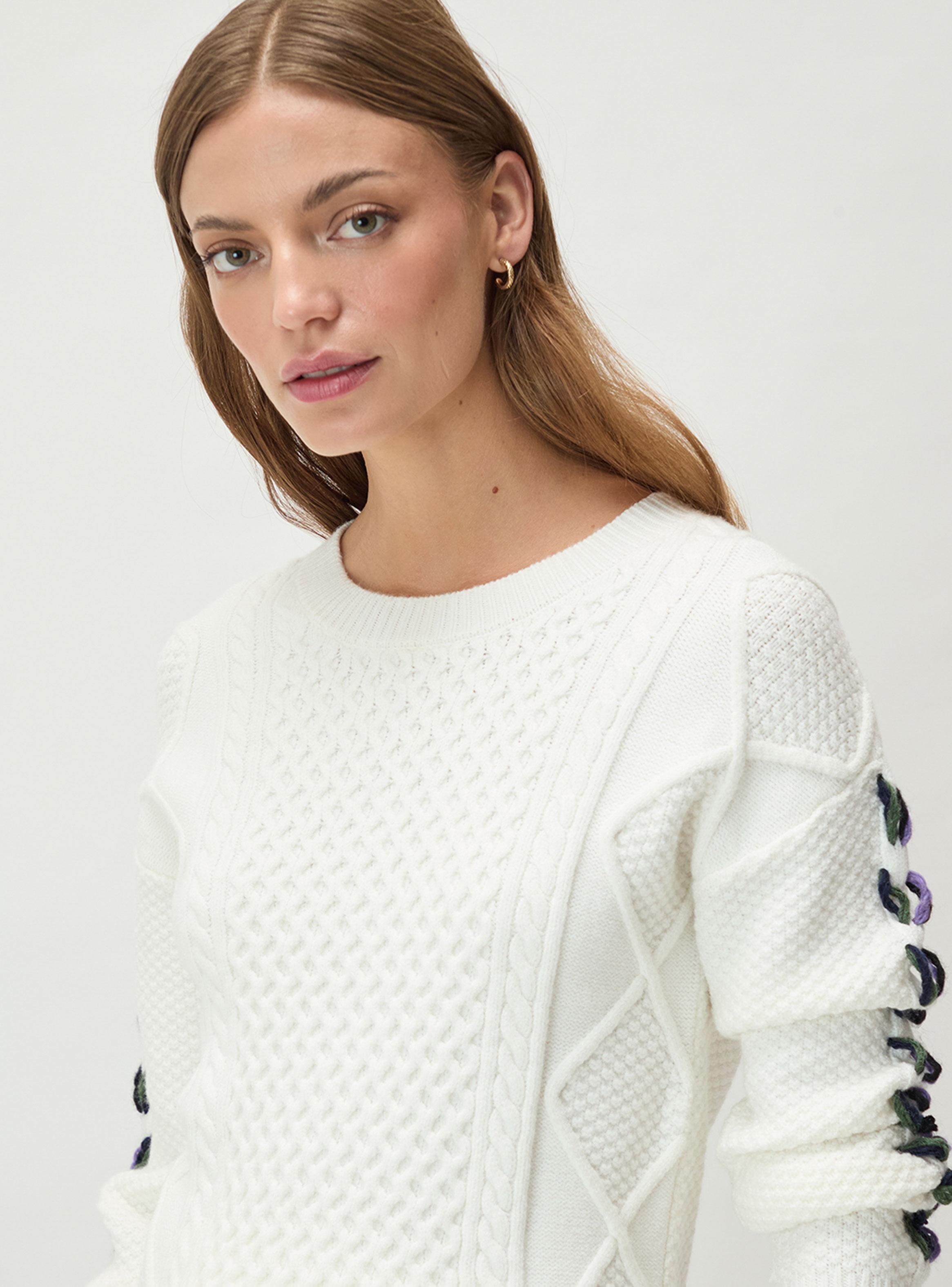Sweater Liso Básico con Detalles en Mangas-3