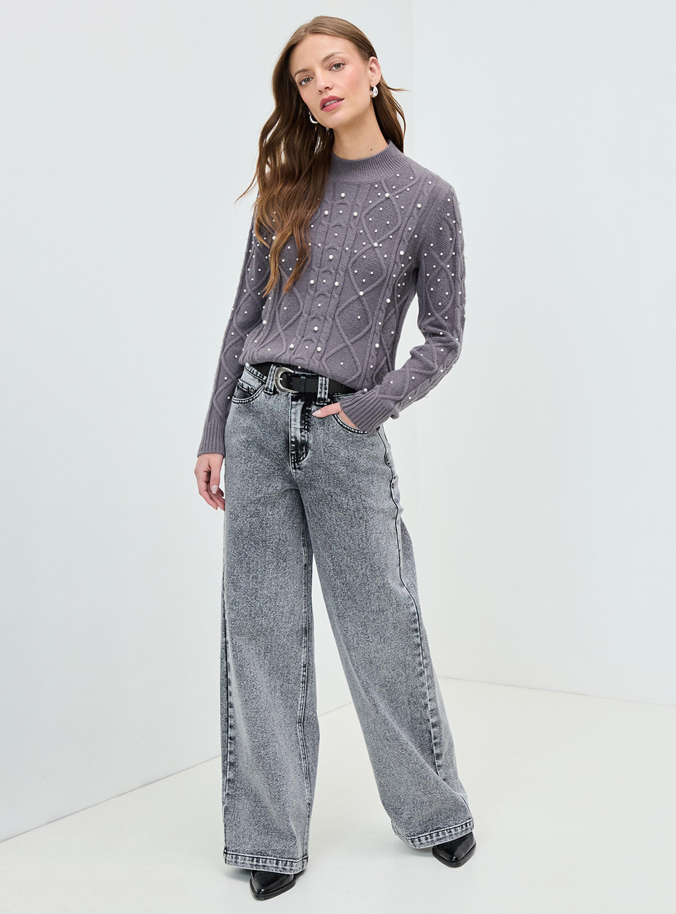 Sweater Liso con Print Color-3