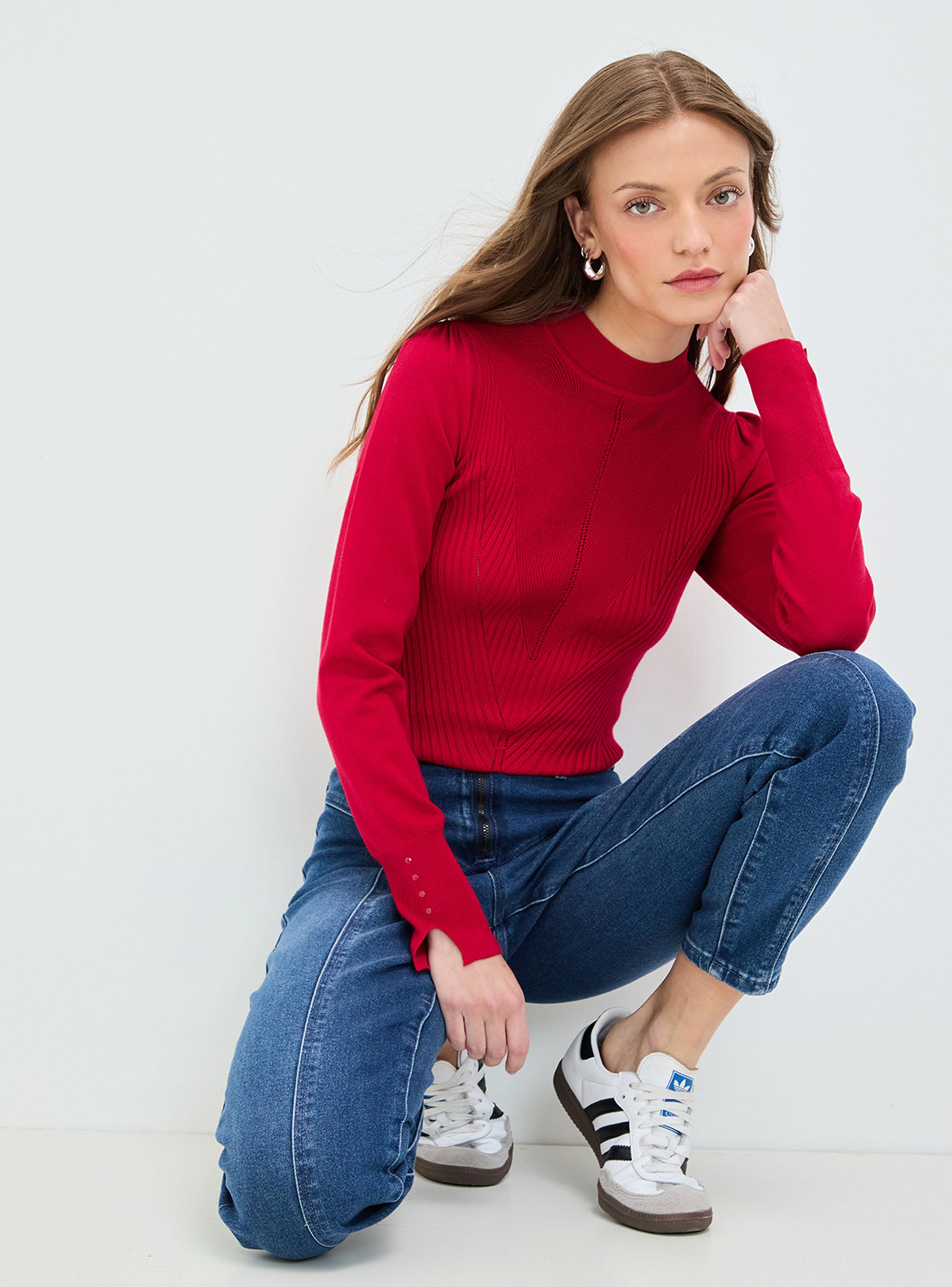 Sweater Liso Manga Larga Color Intenso-2
