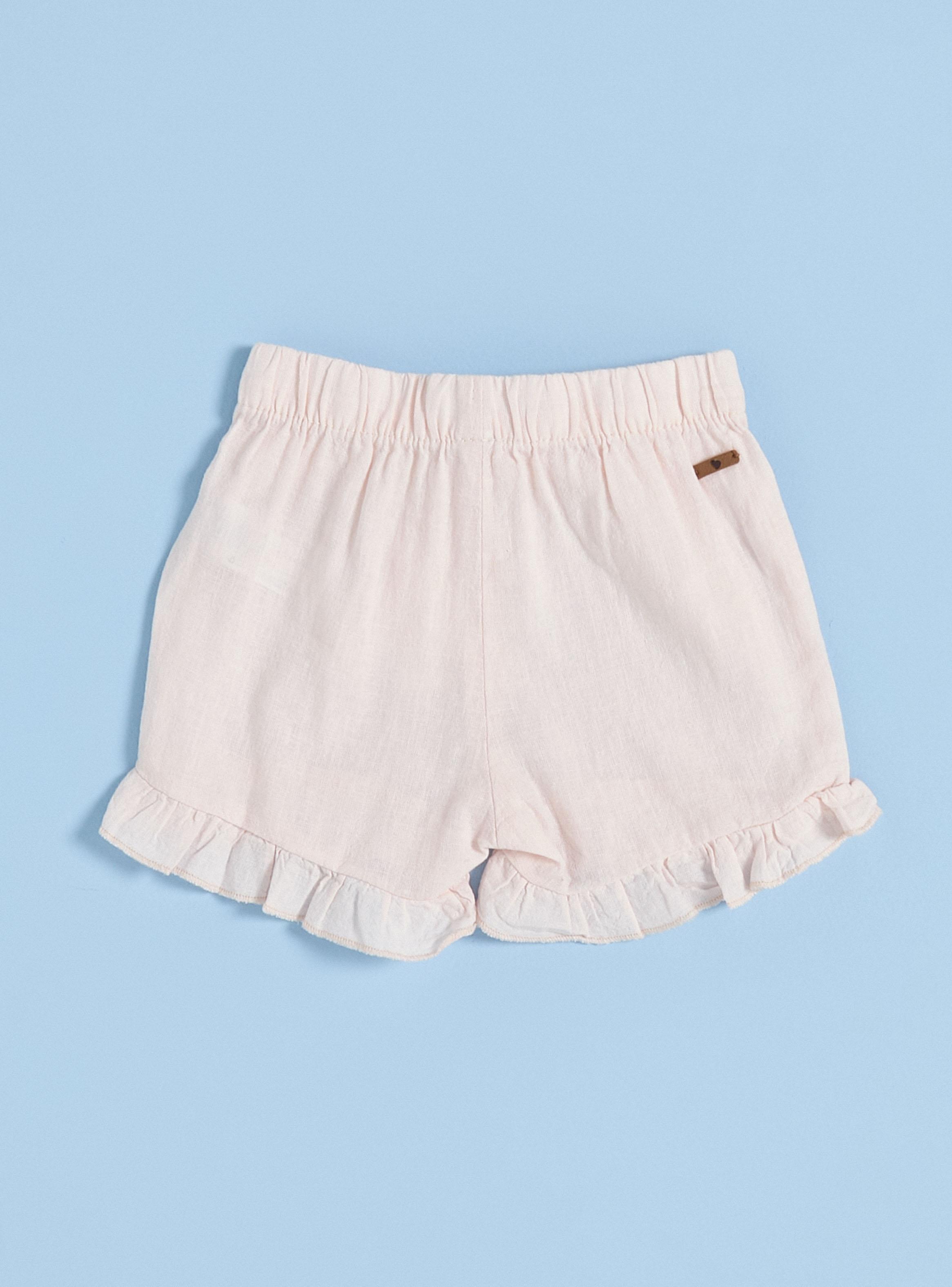 Short con Vuelos de Lino Niña-1