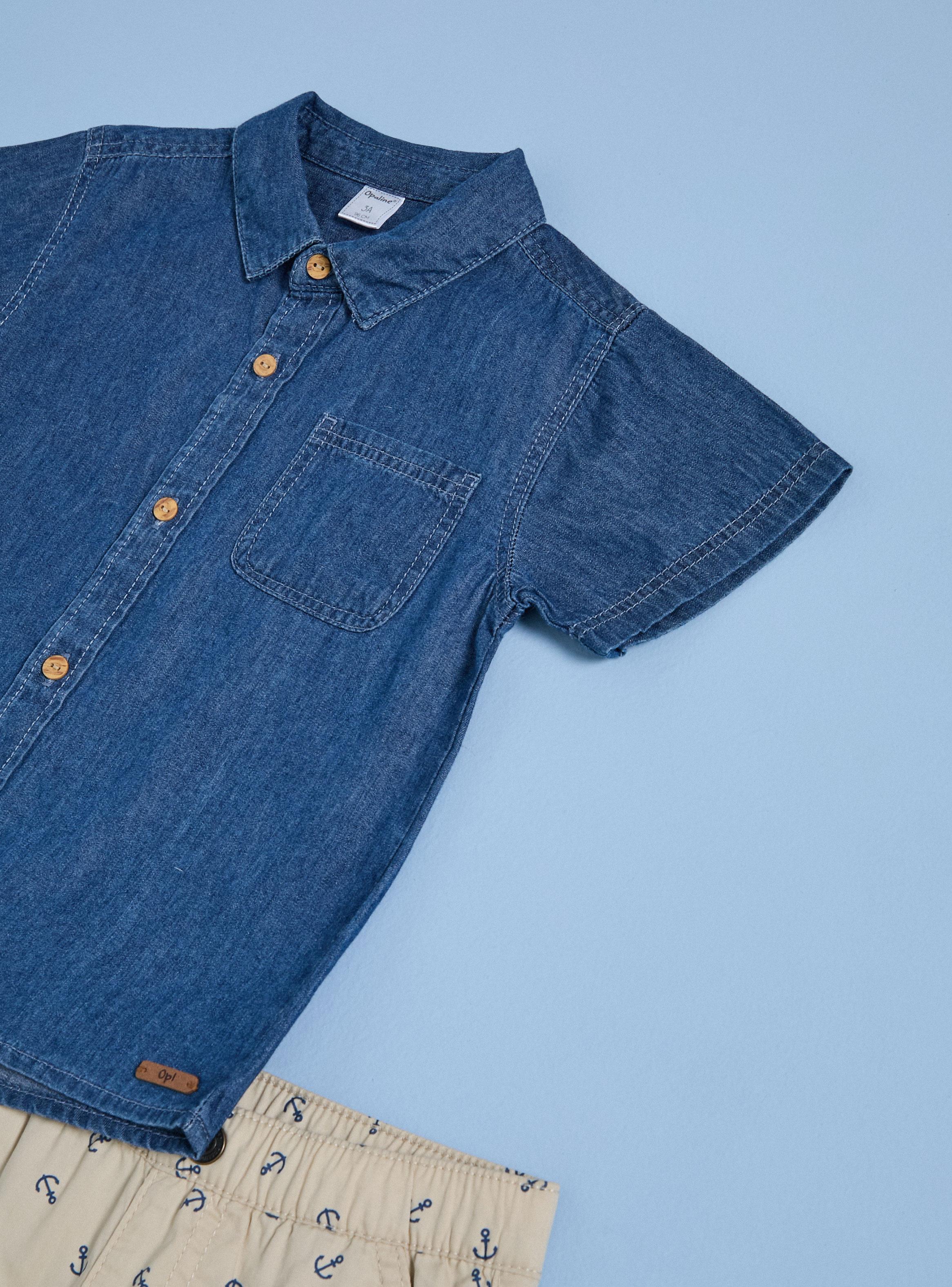 Conjunto Camisa Denim y Short Estampado-2