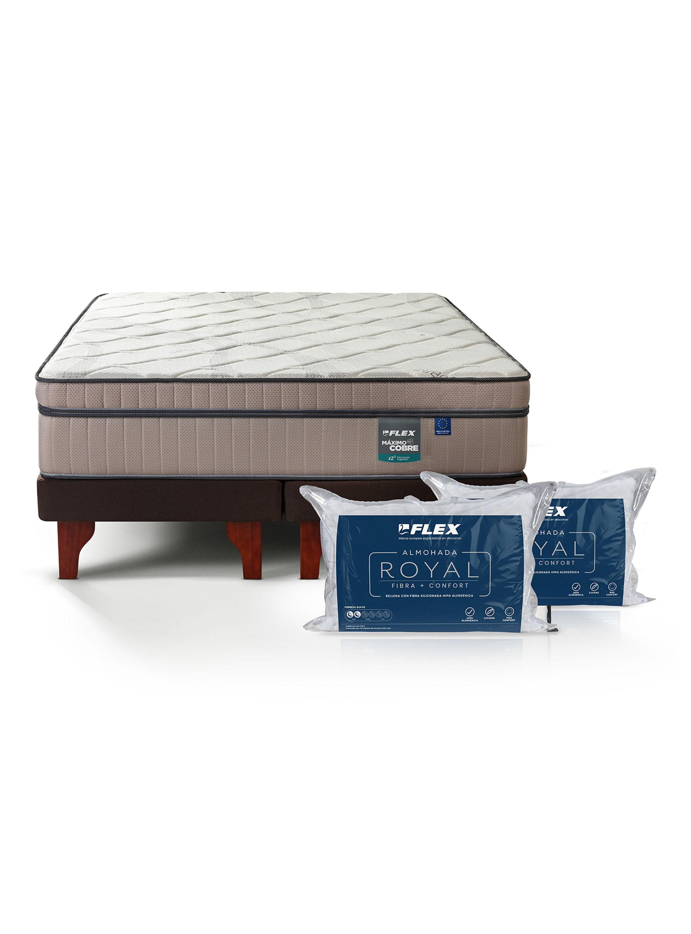 Cama Europea Máximo Cobre 2 Plazas Box BD+2 Almohadas Royal-2