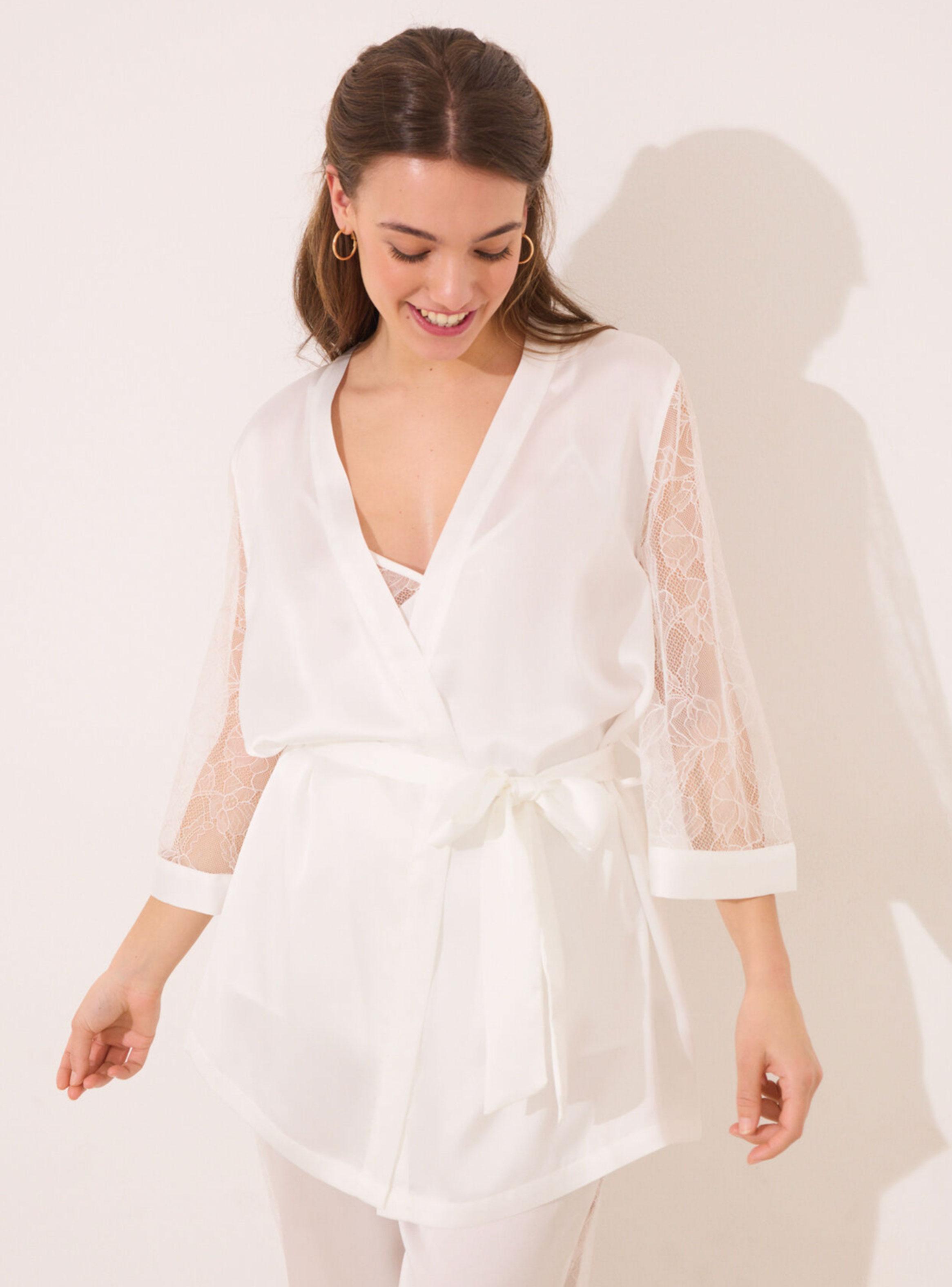 Set Pijama Largo Satén y Encaje-2