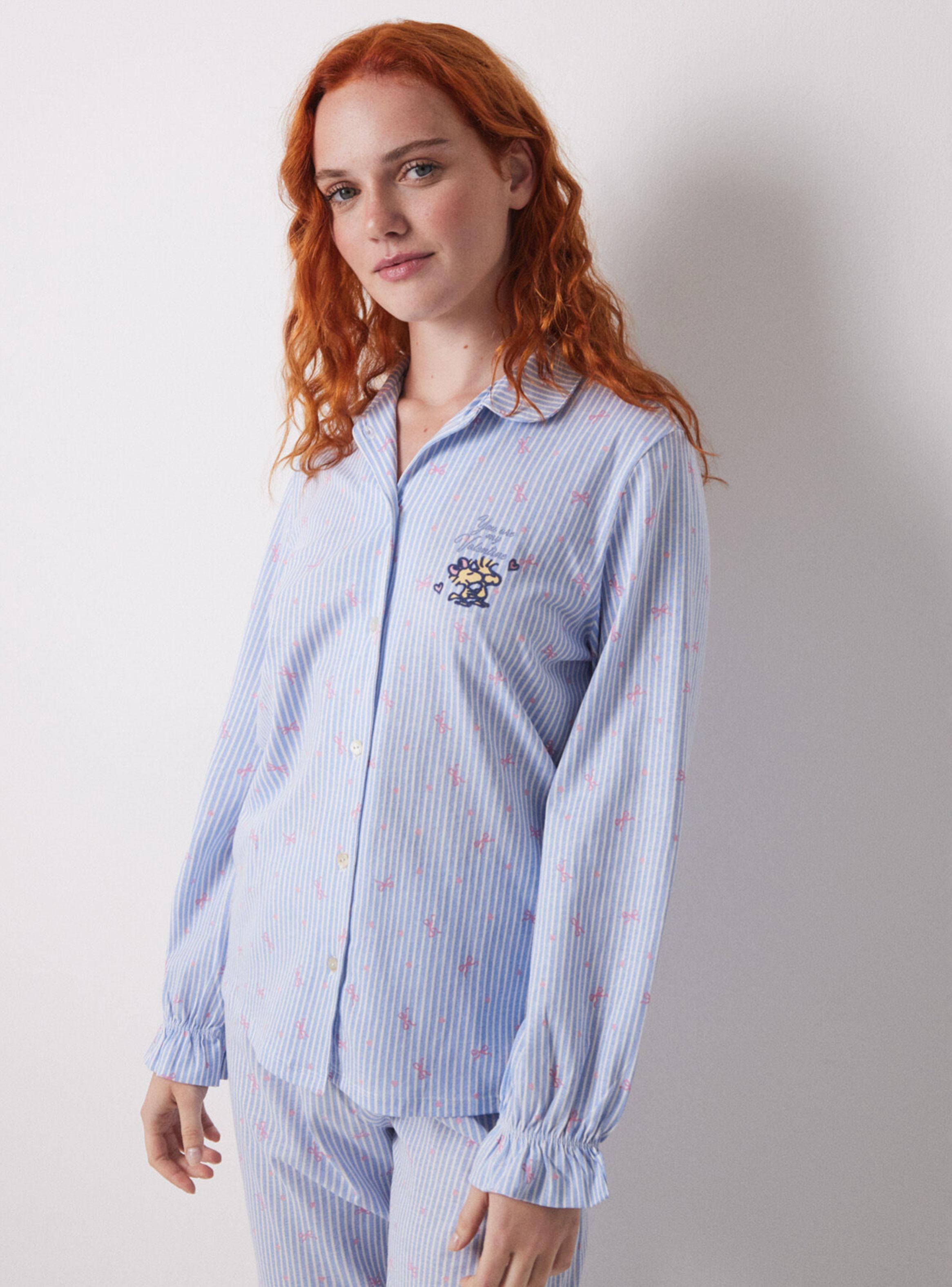 Pijama Camisero Largo Algodón Rayas-2