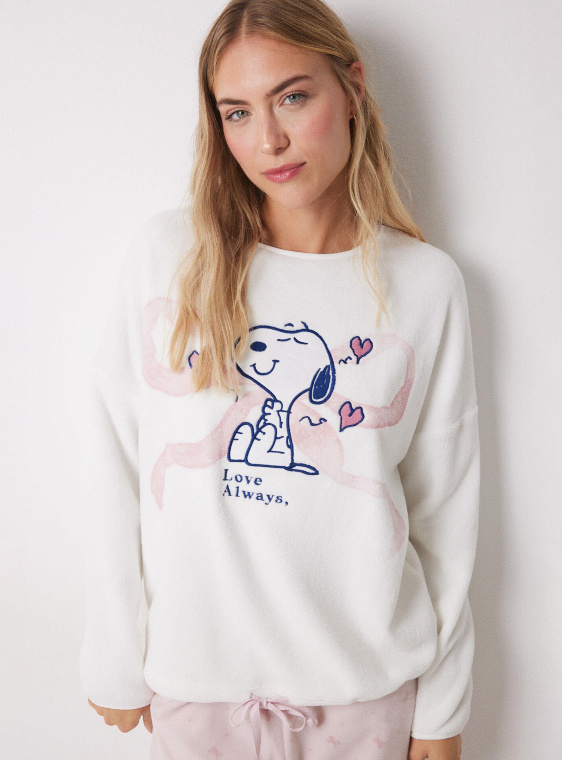 Pijama Largo Polar Suave Snoopy Lazos-2