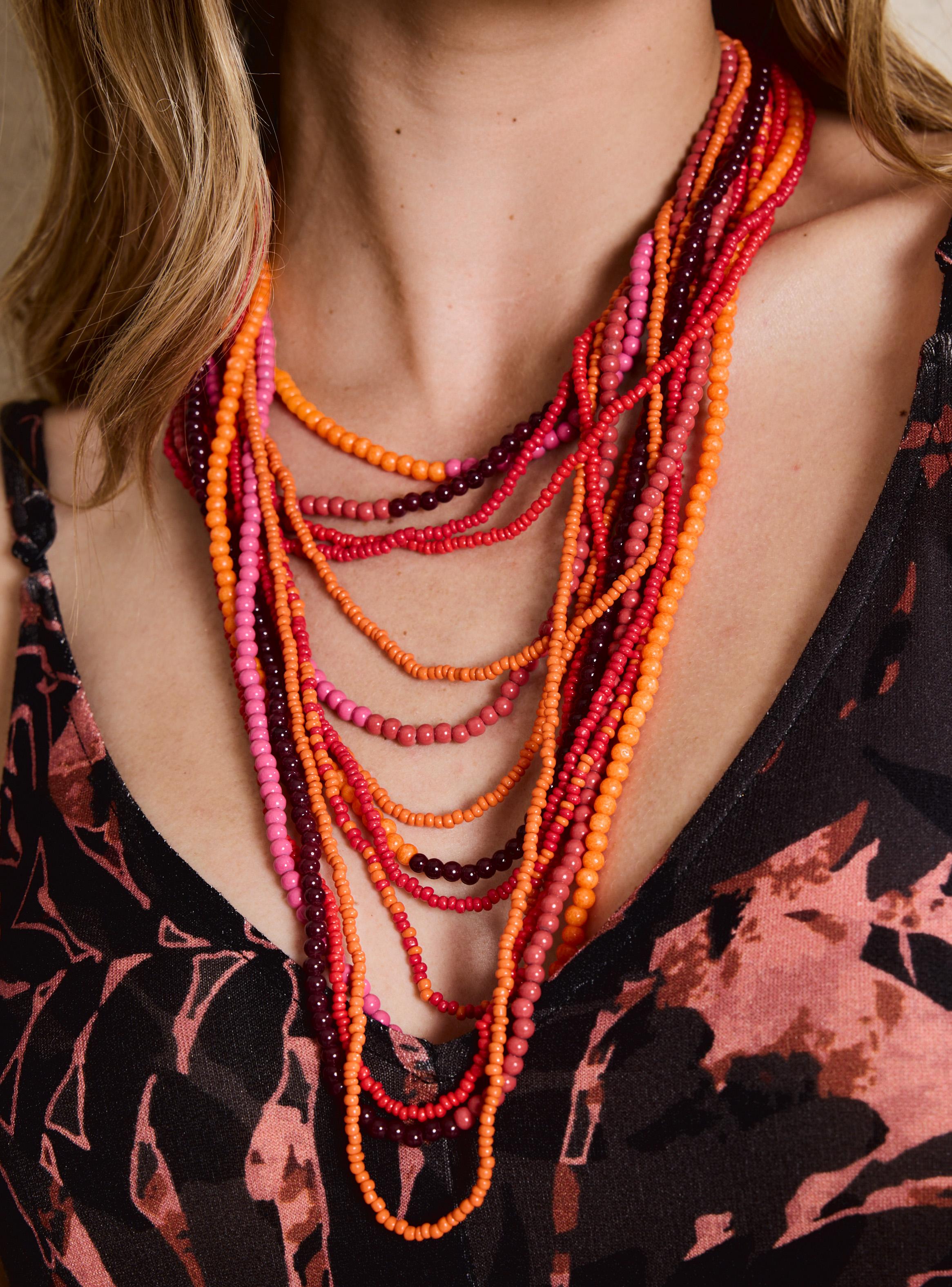 Collar Diseño con Mostacillas de Colores-3