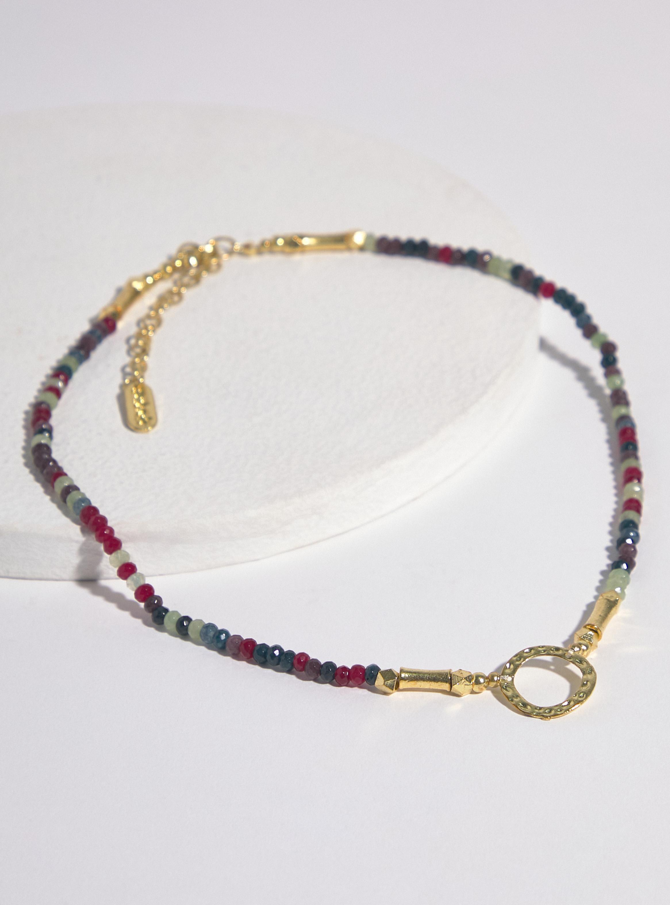 Collar Mostacillas Colores y Centro Metal-2