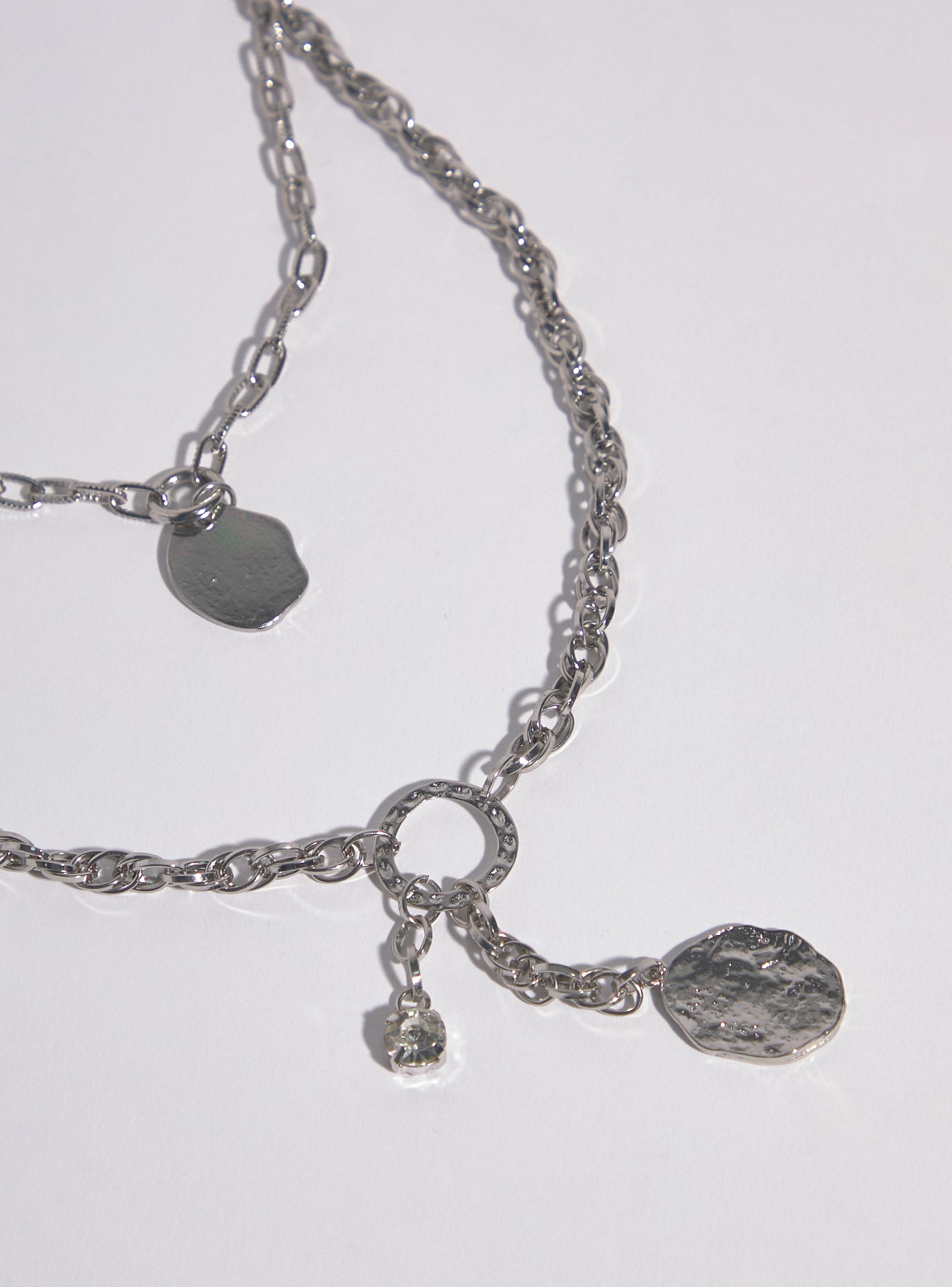 Collar Diseño Doble Medallones Metal-3