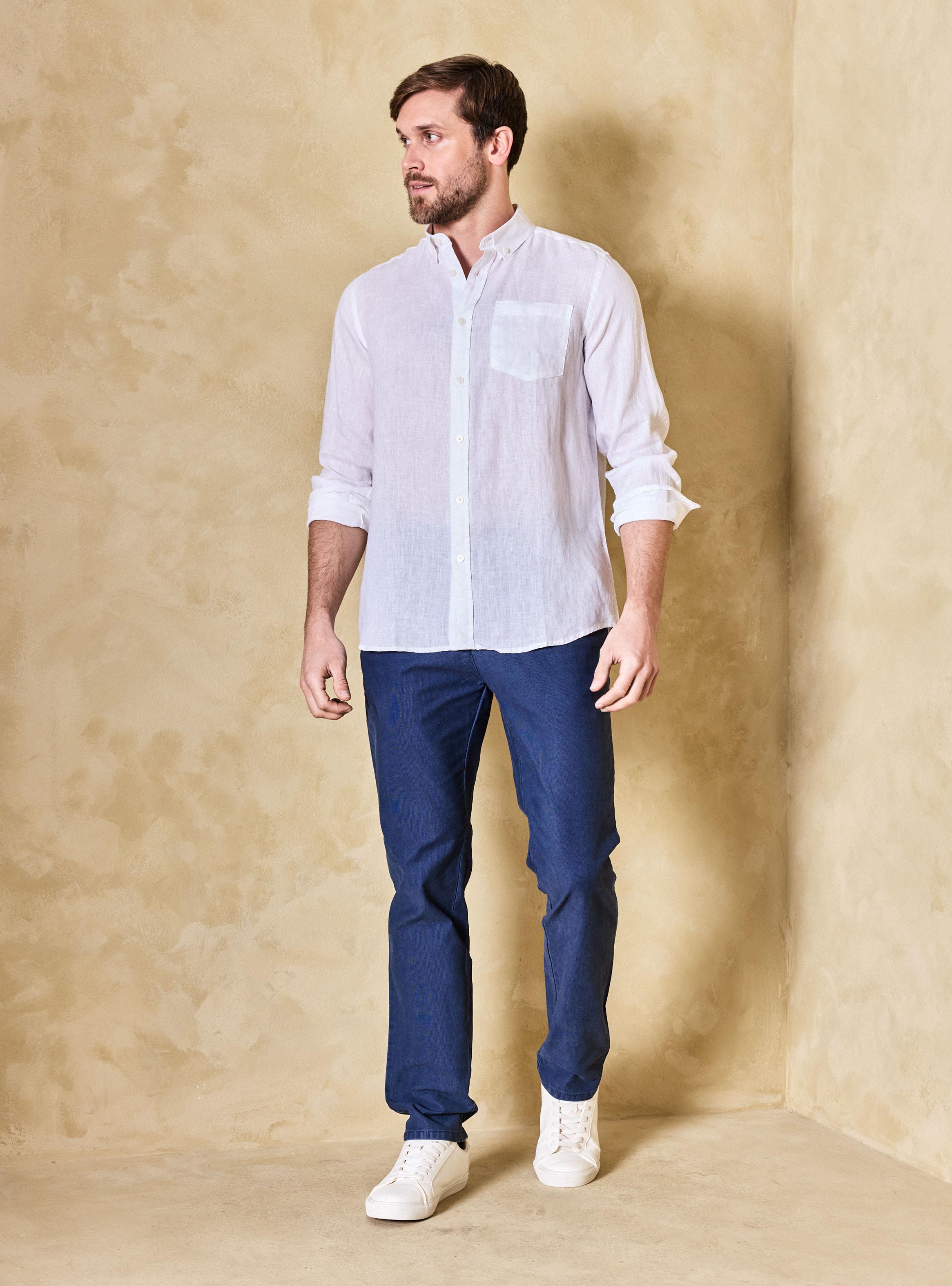 Camisa Lino Manga Larga-4