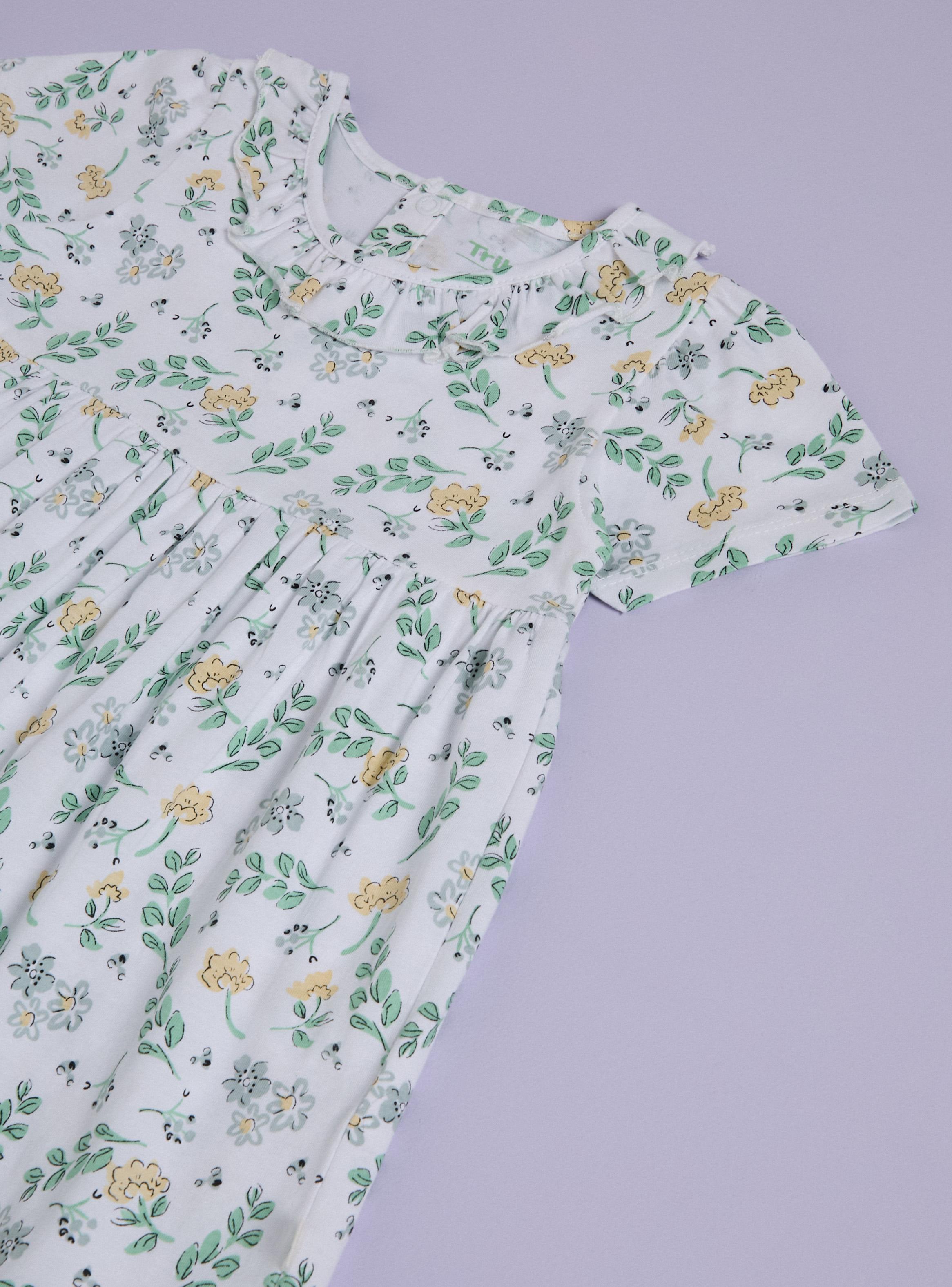 Vestido Estampado con Cuello de Payaso-2