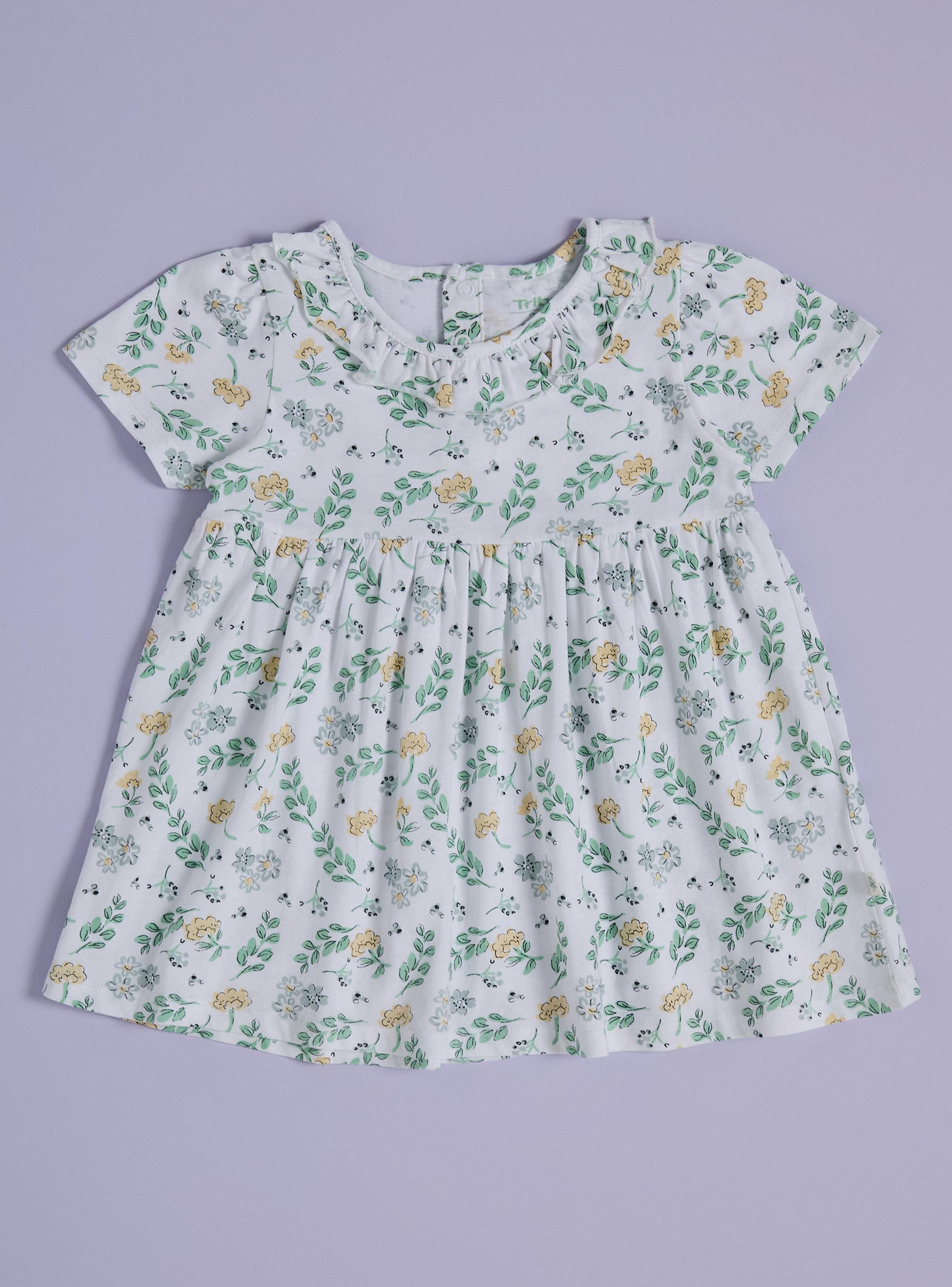 Vestido Estampado con Cuello de Payaso-0