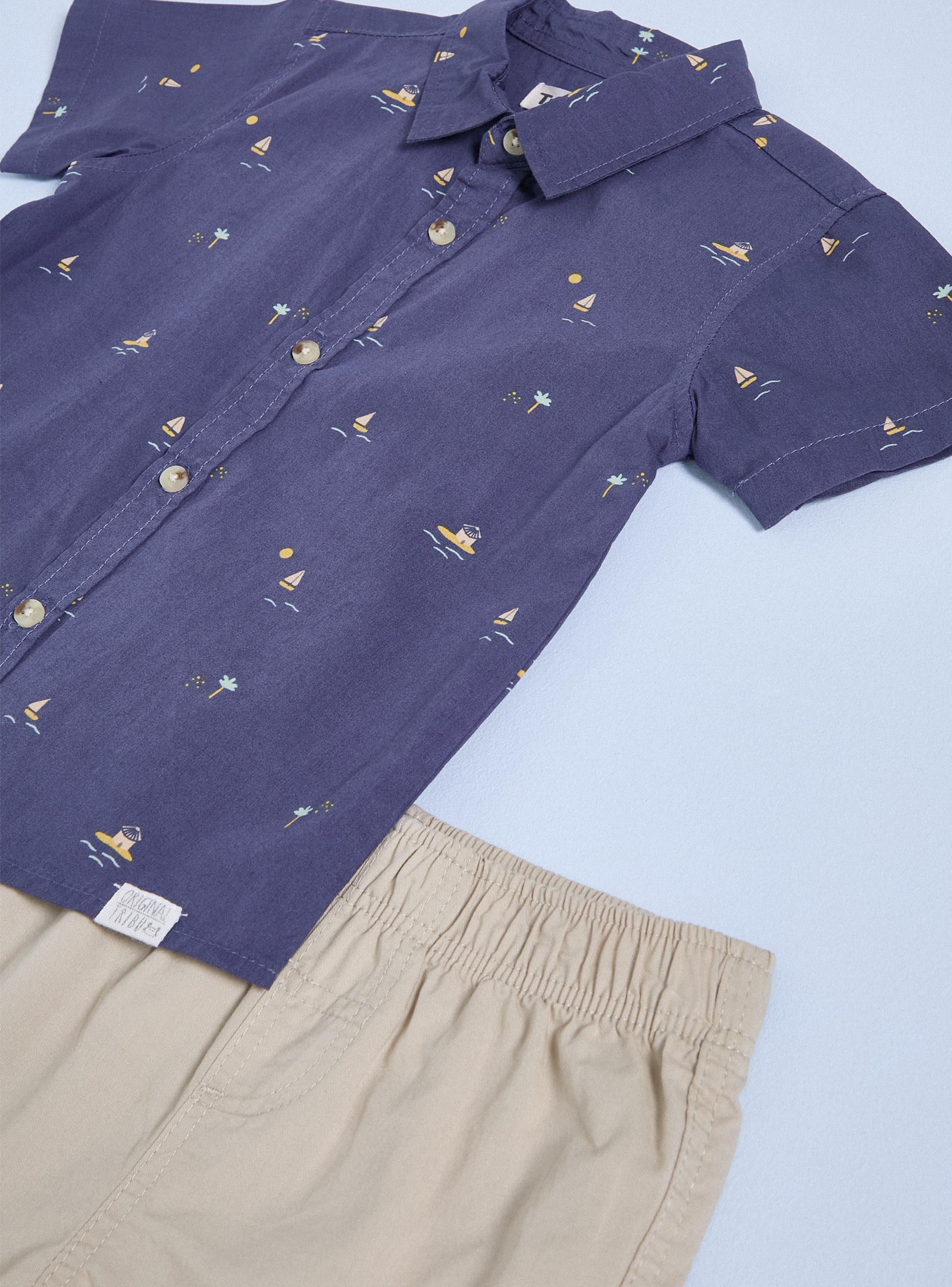 Conjunto de Camisa Estampada y Short de Twill-2