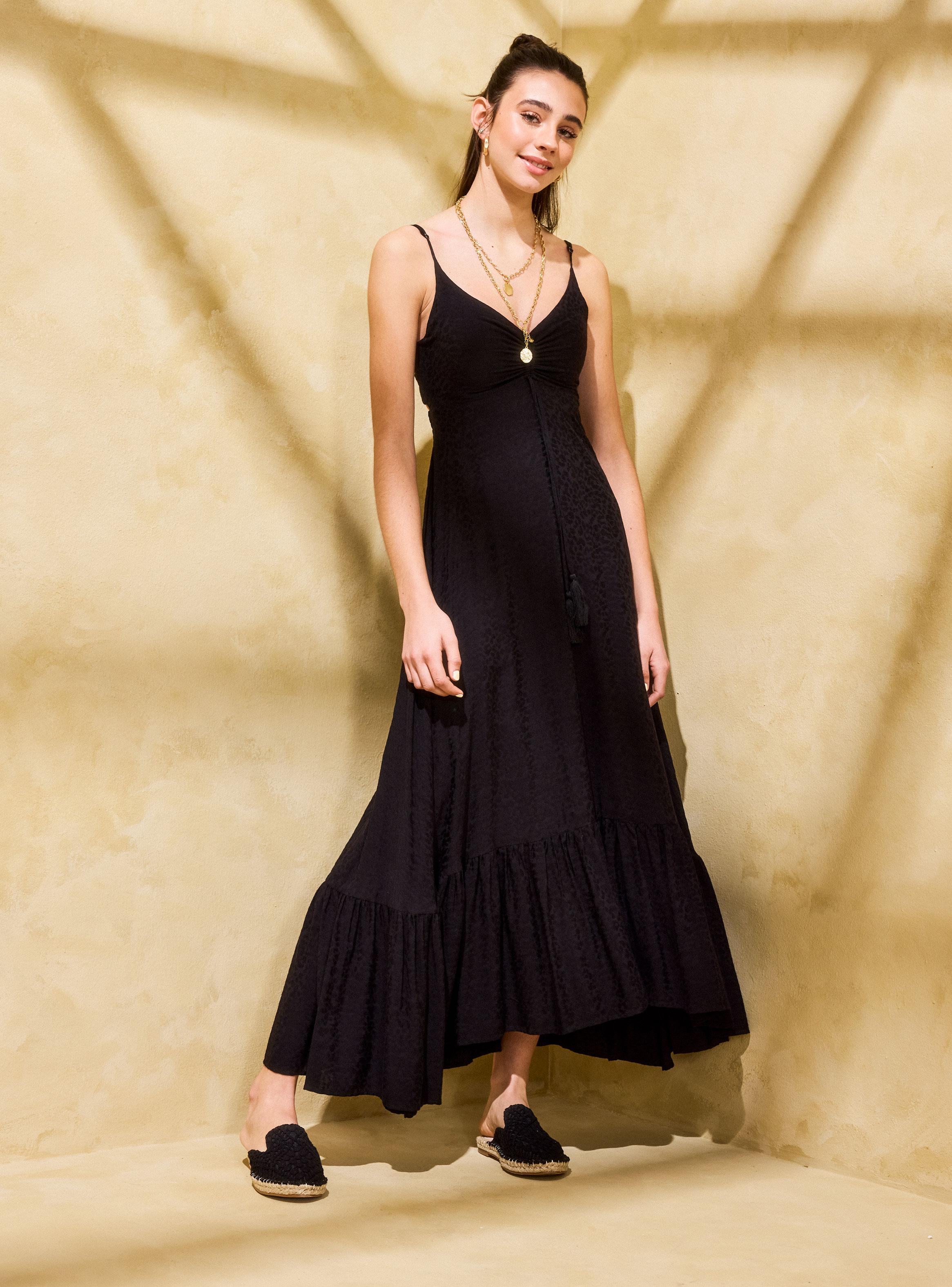 Vestido con Frunce en Delantero y Amarras en Espalda-4
