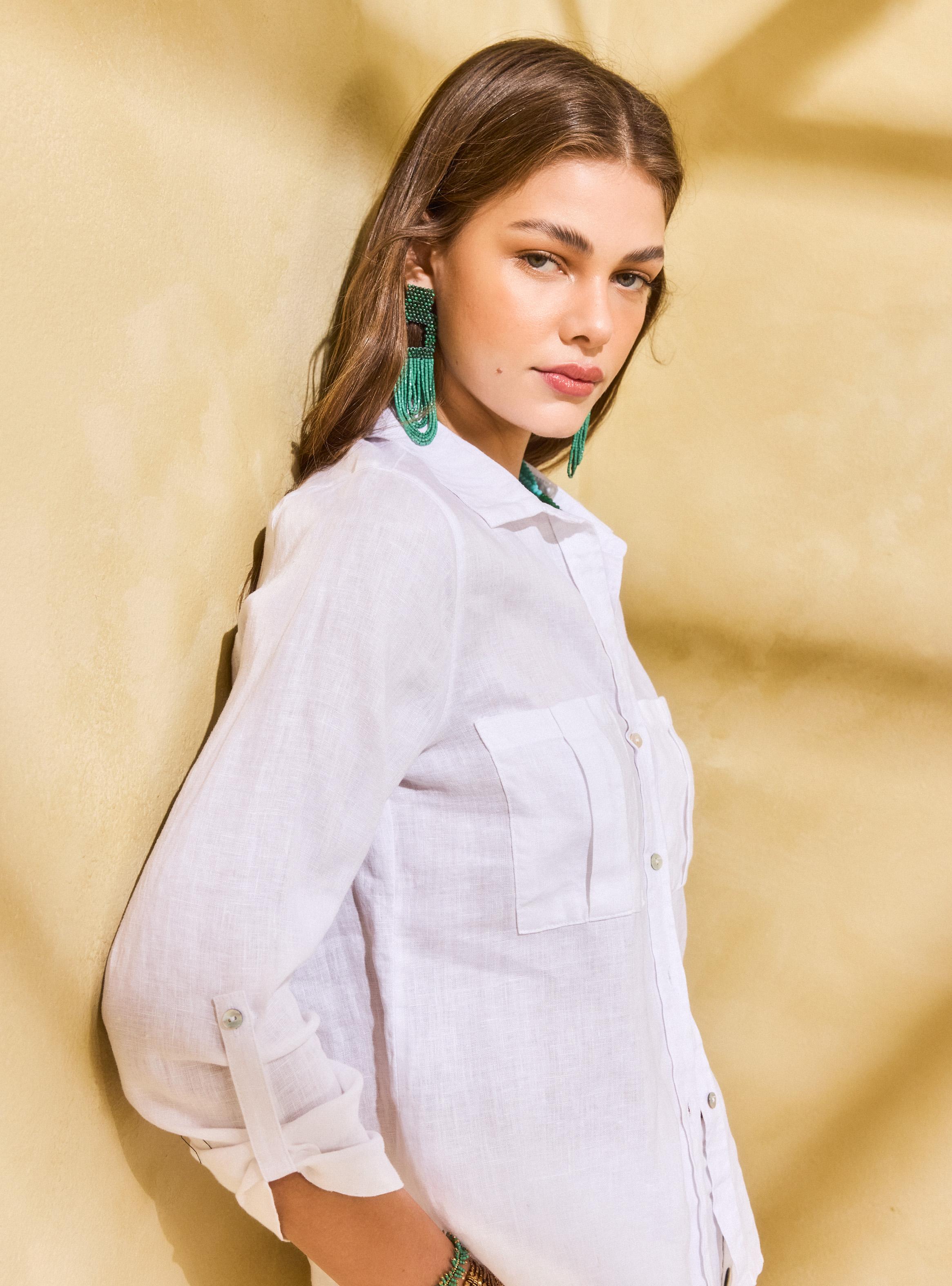 Blusa Lino Bolsillos Delanteros-2
