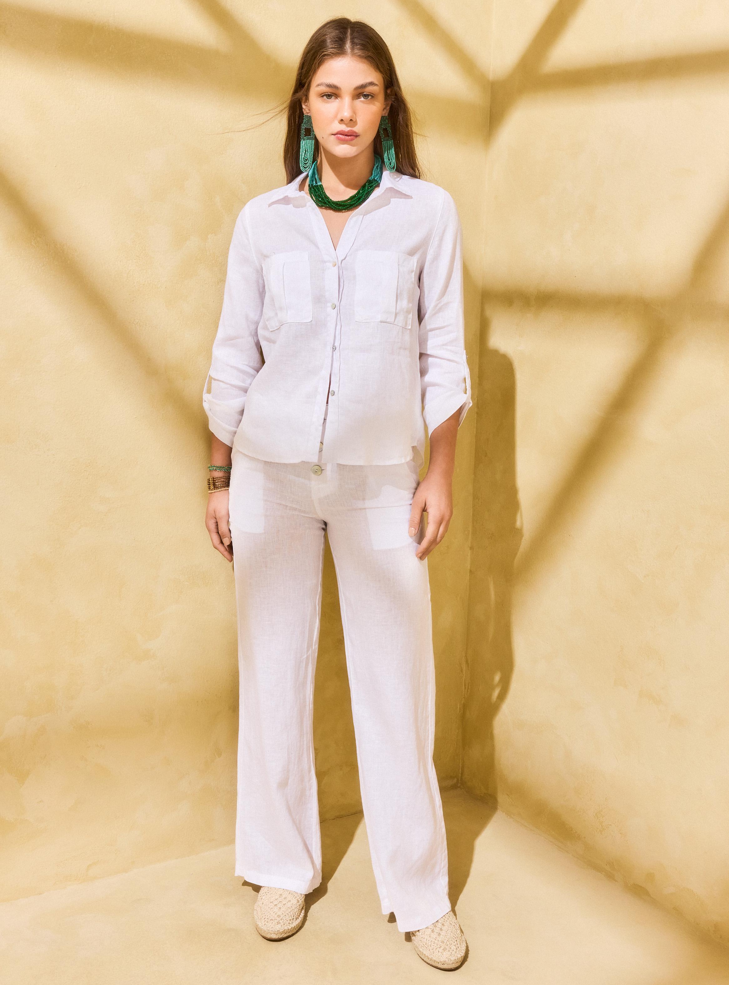 Blusa Lino Bolsillos Delanteros-4