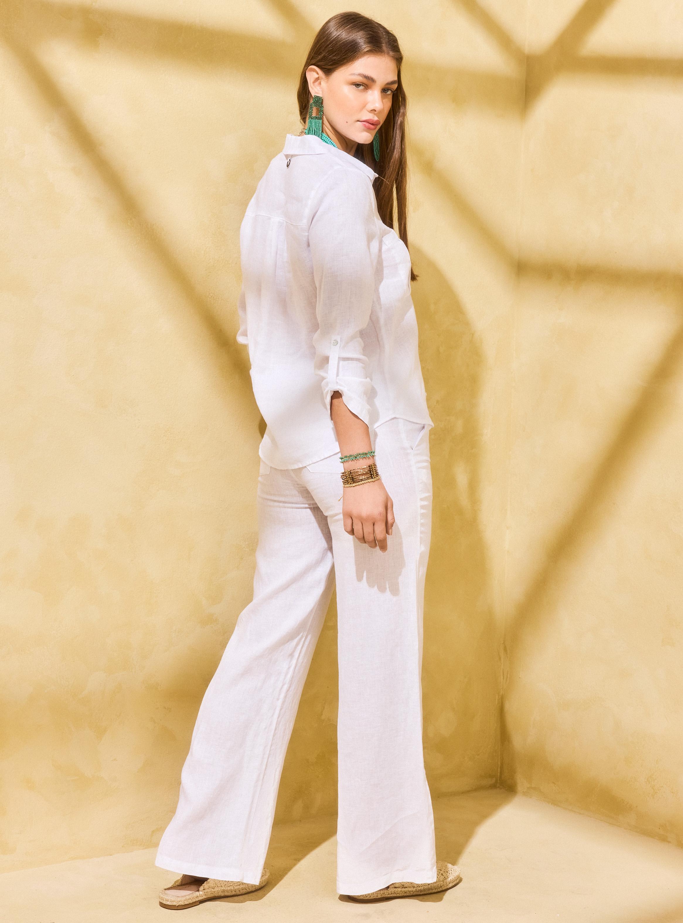 Blusa Lino Bolsillos Delanteros-5