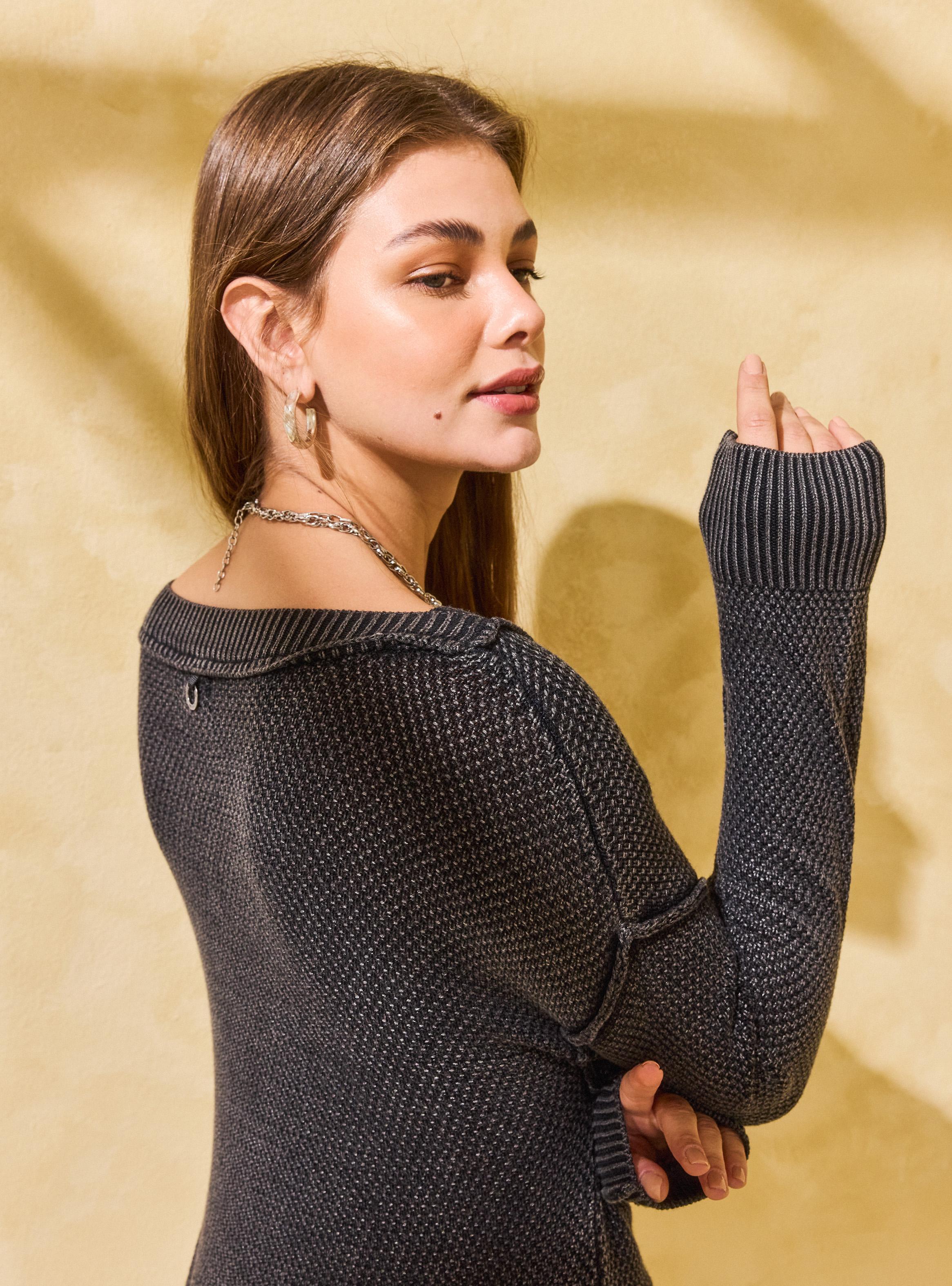 Sweater Cuello y Puños en Rib-3