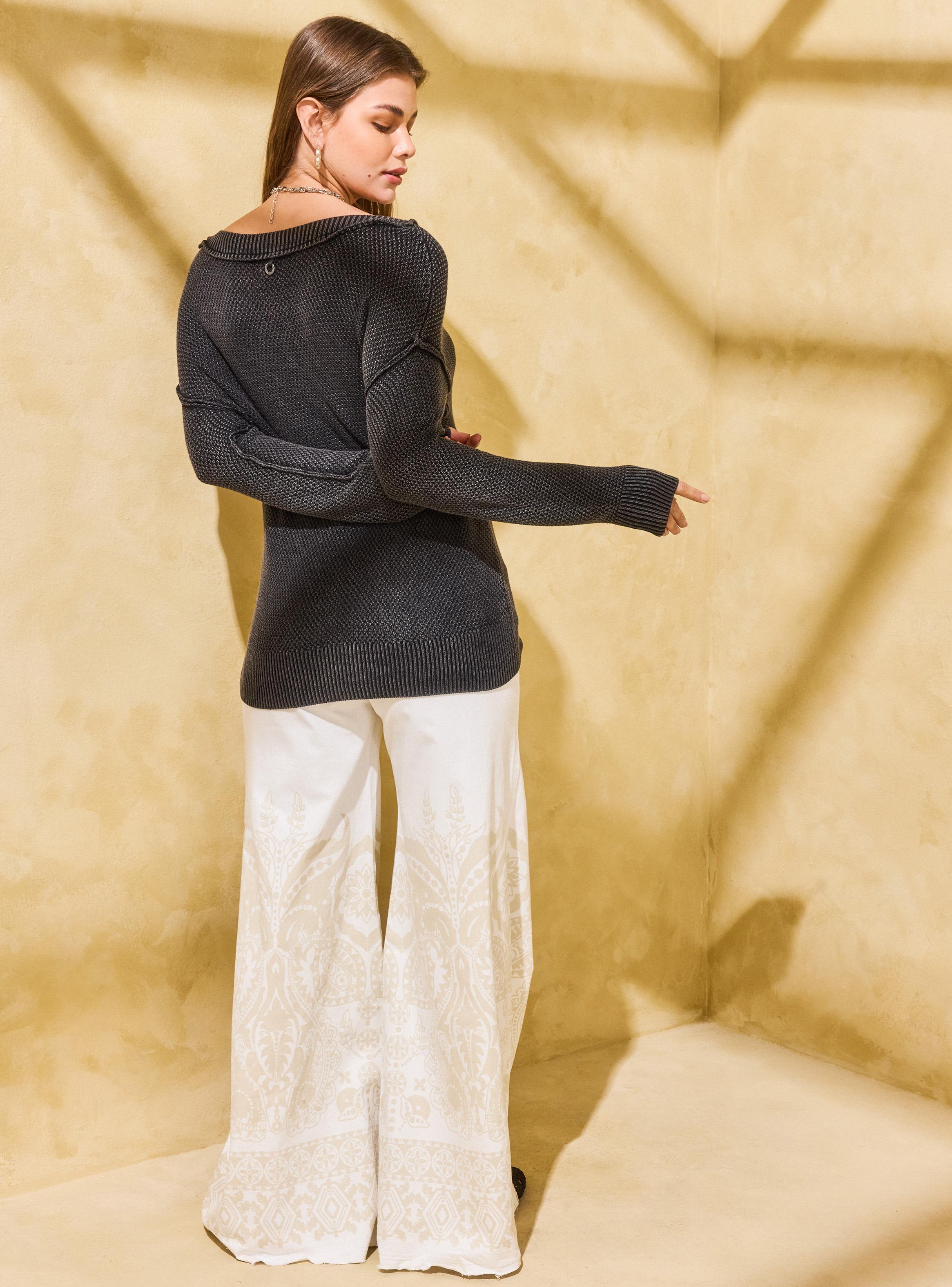 Sweater Cuello y Puños en Rib-5