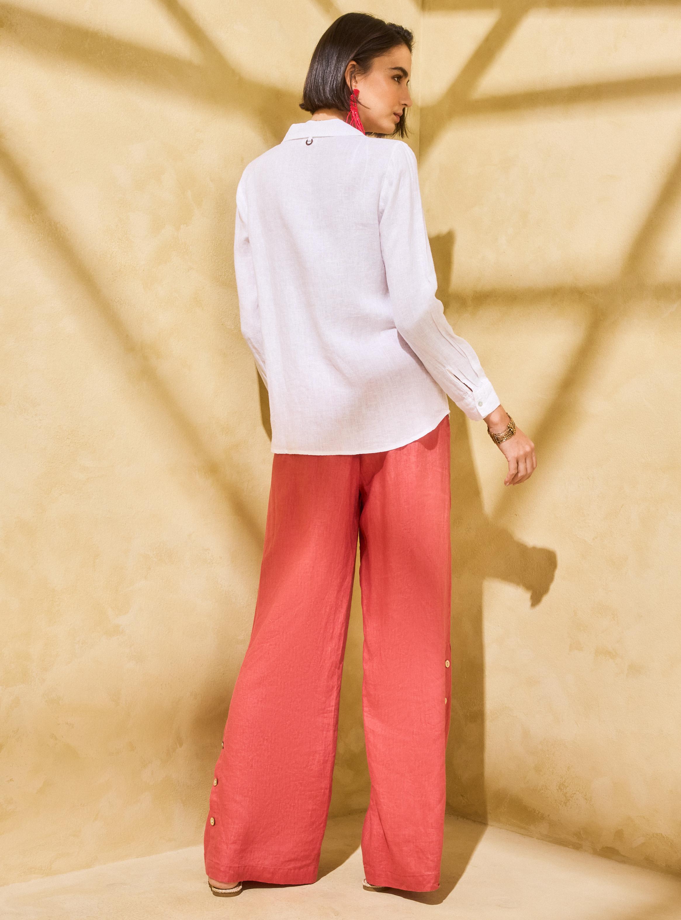 Blusa Escote en V Abotonadura Delantera-5