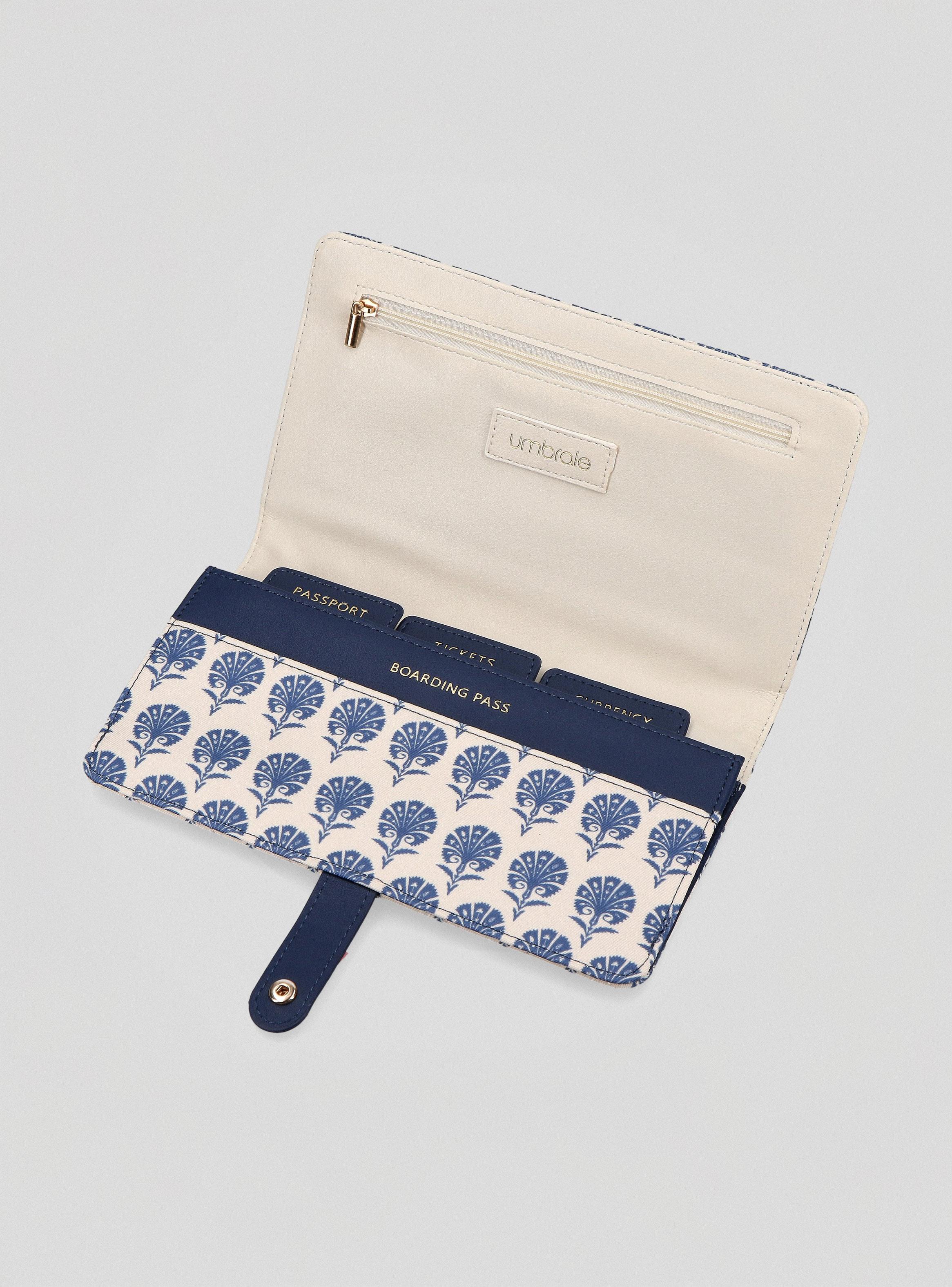 Billetera de Viaje Estampado Azul-3
