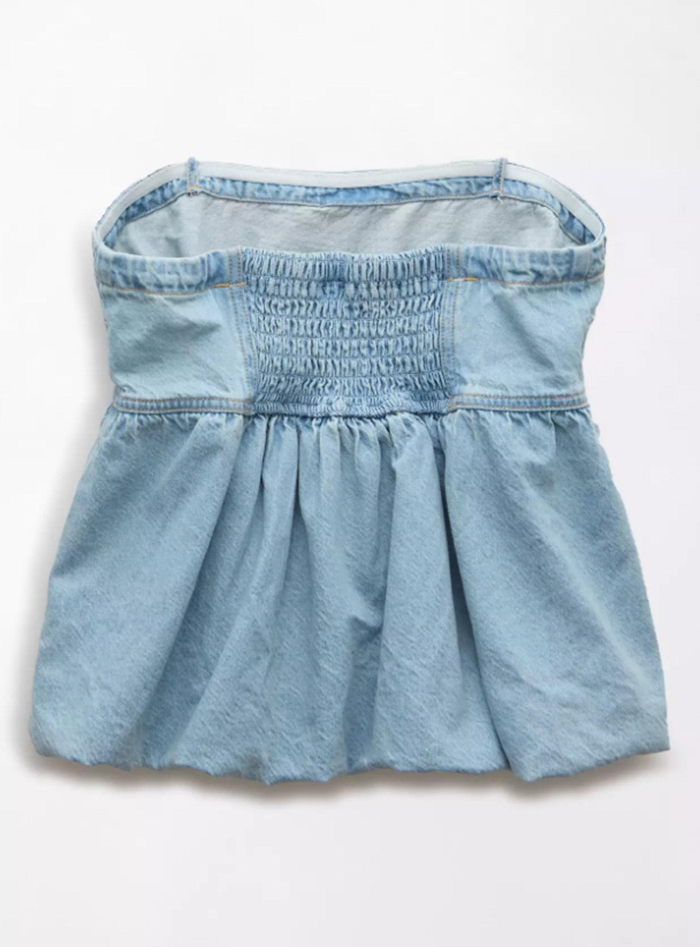 Blusa Tubo Abombado Denim-4
